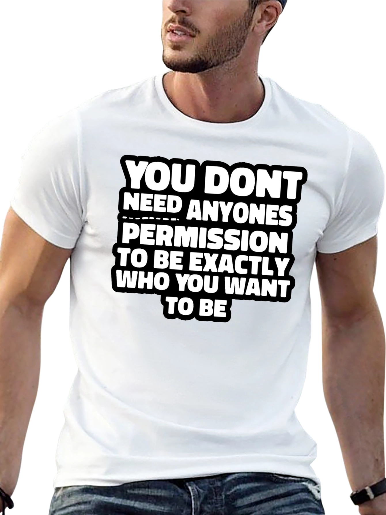 Empowering Message Graphic Tee - You Dont Need Permission