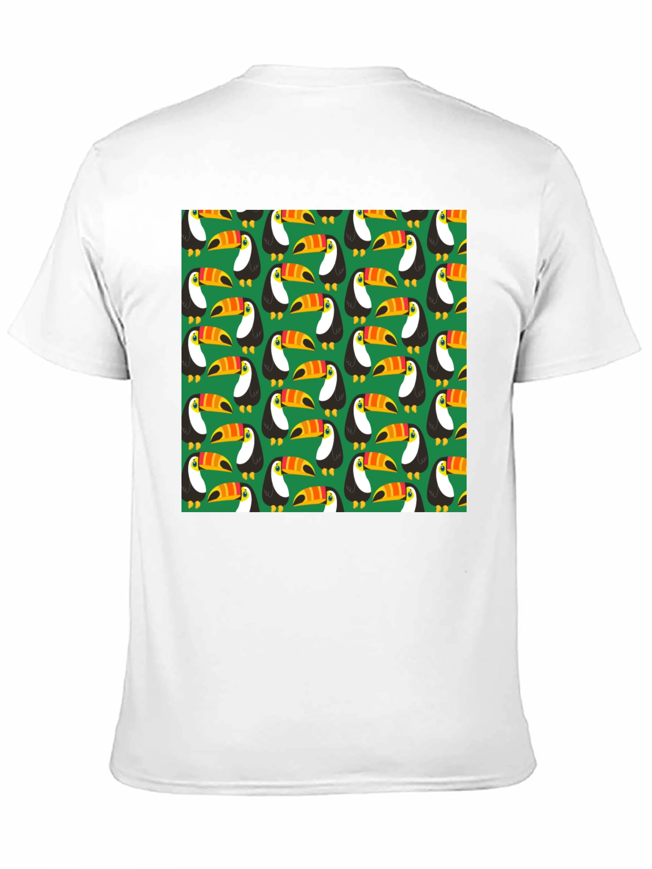 Fun Toucan Pattern Black T-Shirt