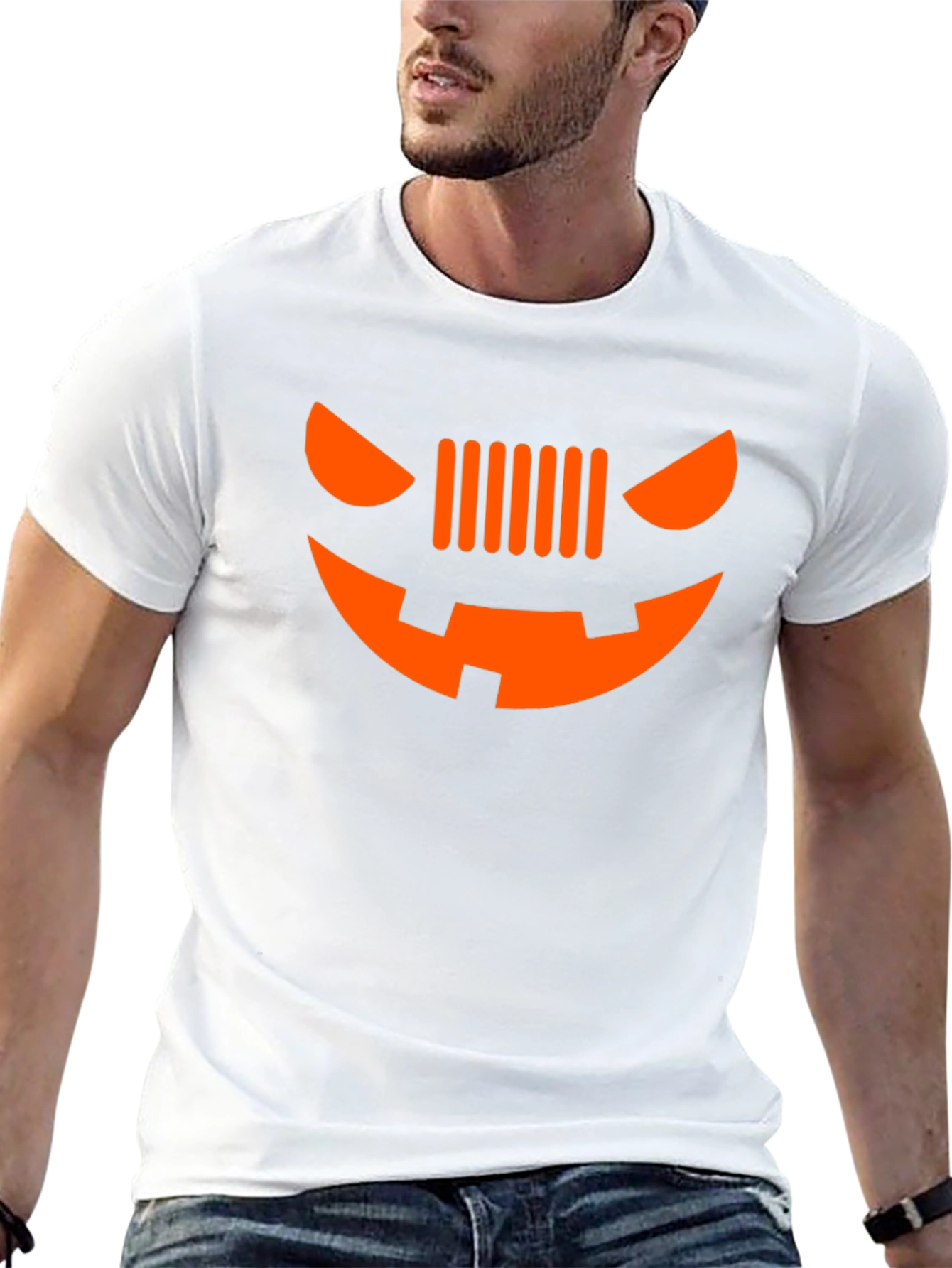 Halloween Jeep Grille Face Graphic T-Shirt