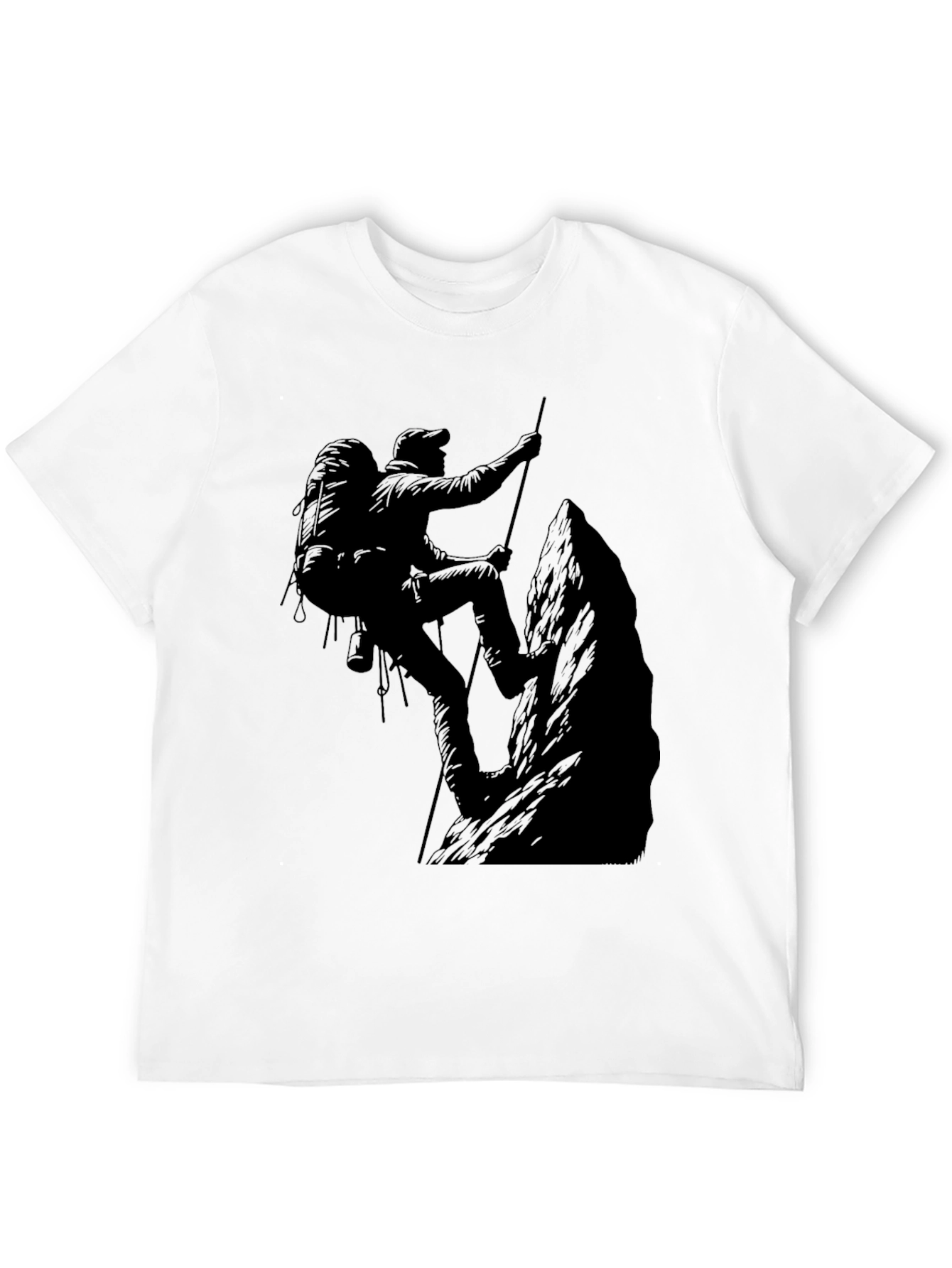 Mountain Climber Graphic Tee - Black Casual T-Shirt