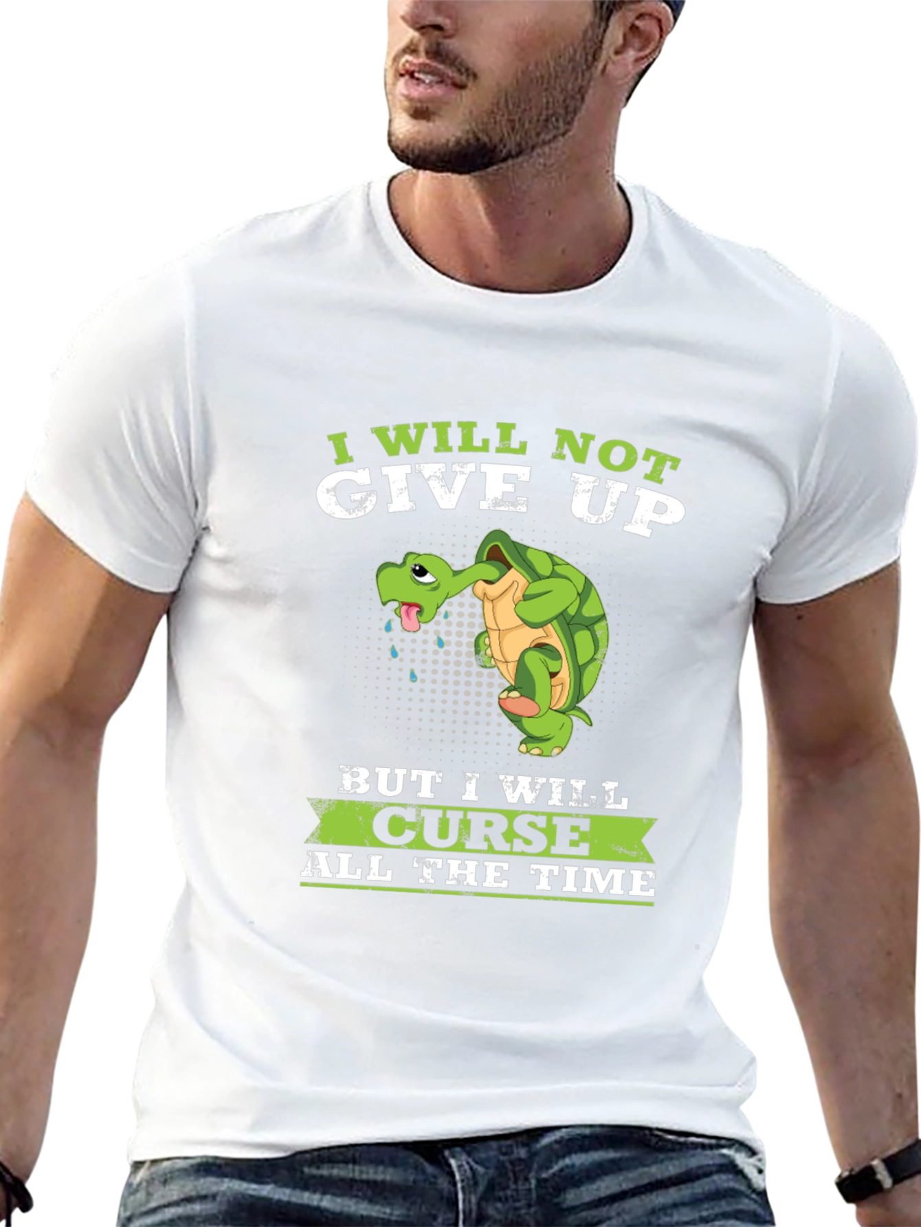 I Will Not Give Up Funny Turtle Graphic Tee