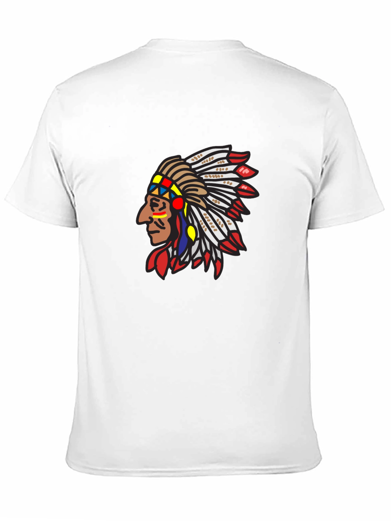 Native American Chief Graphic Print Black T-Shirt