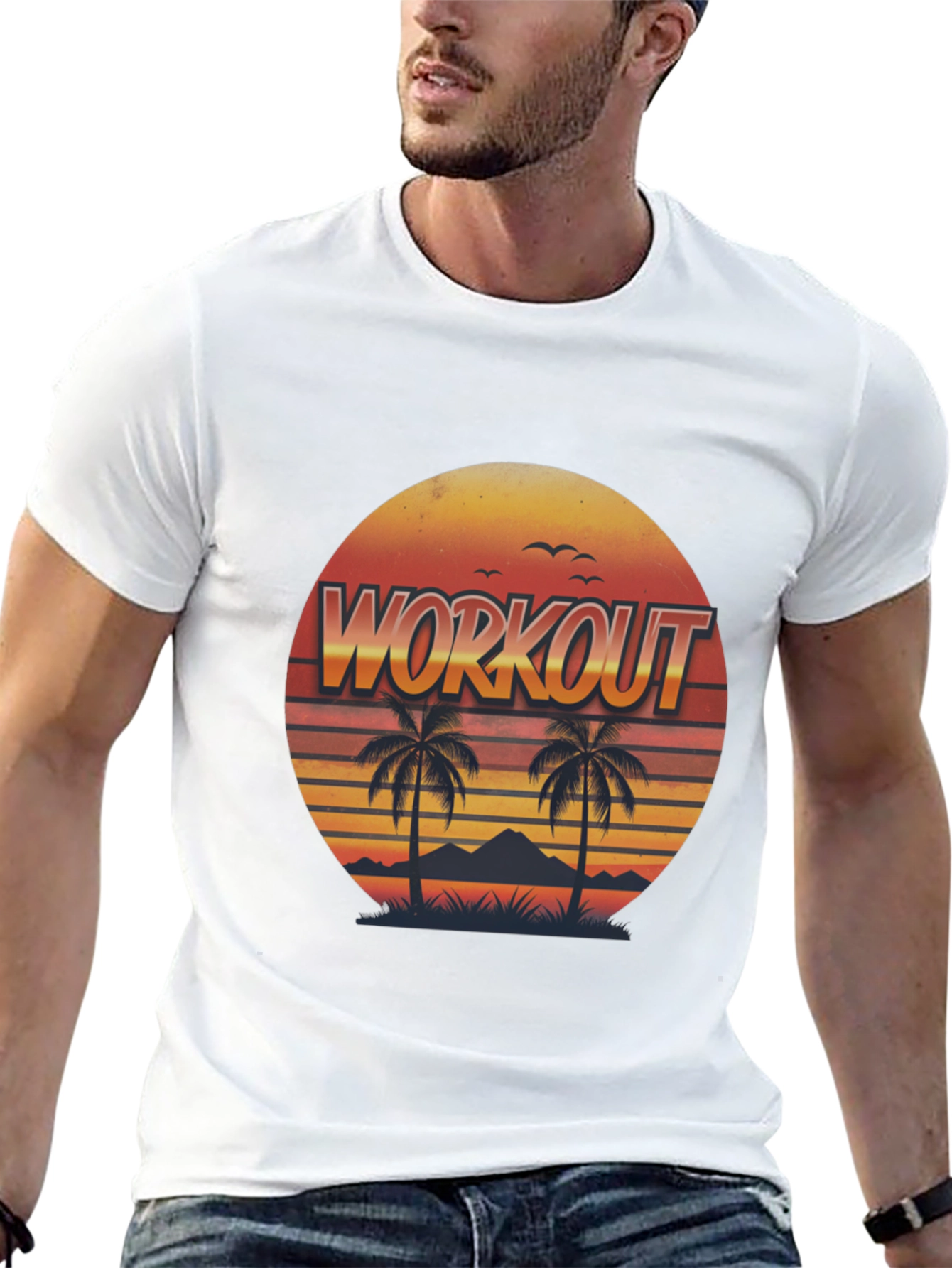 Retro Workout Palm Tee