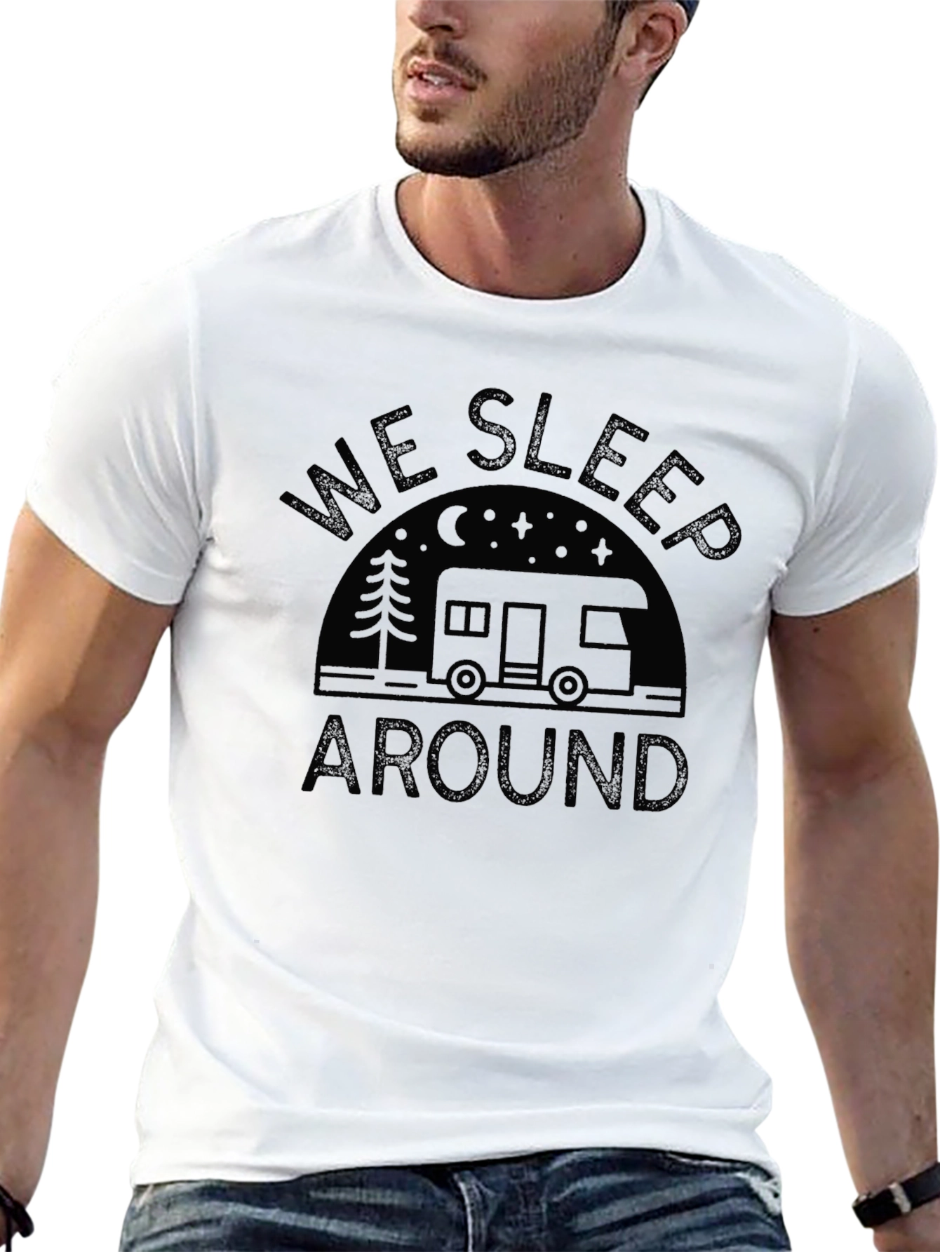 We Sleep Around Black Graphic T-Shirt
