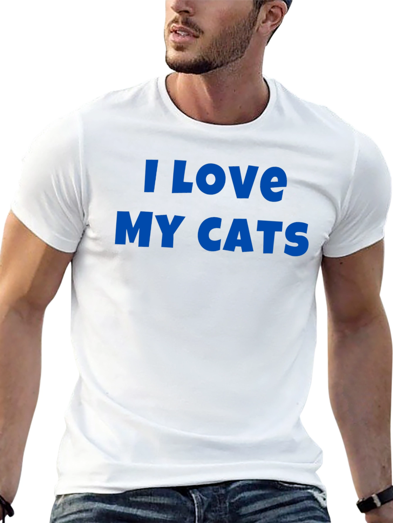 I Love My Cats Graphic Tee - Black