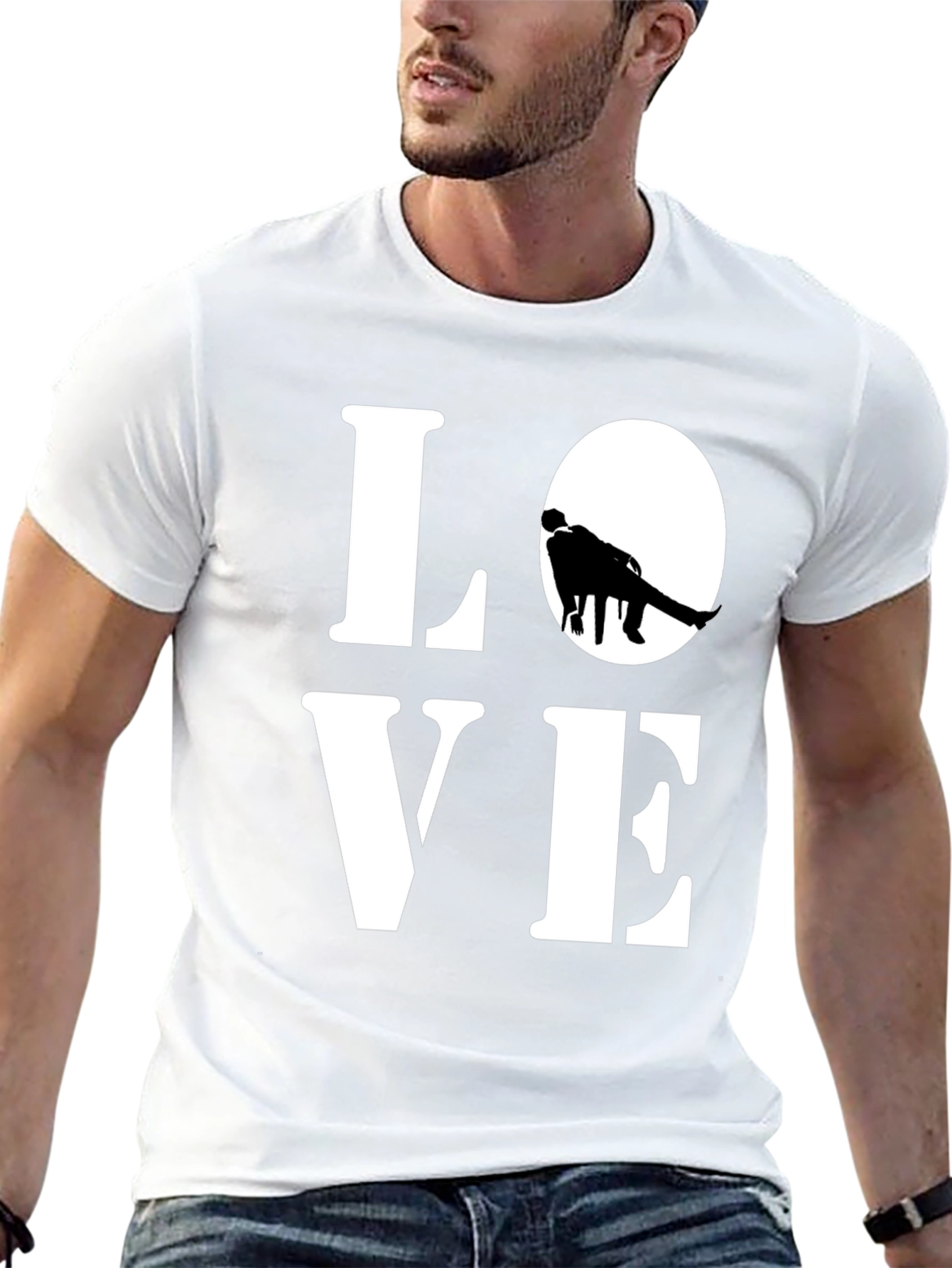 Love Graphic Print Black Casual T-Shirt