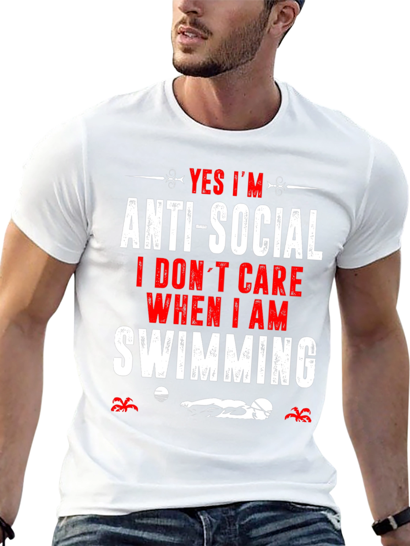 Anti-Social Swimmer T-Shirt: Funny Swimming Apparel