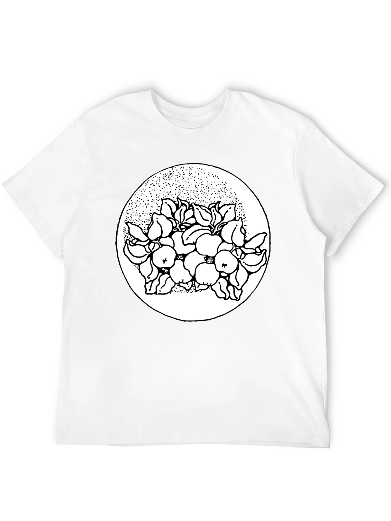 Black Tee with Floral Print Design