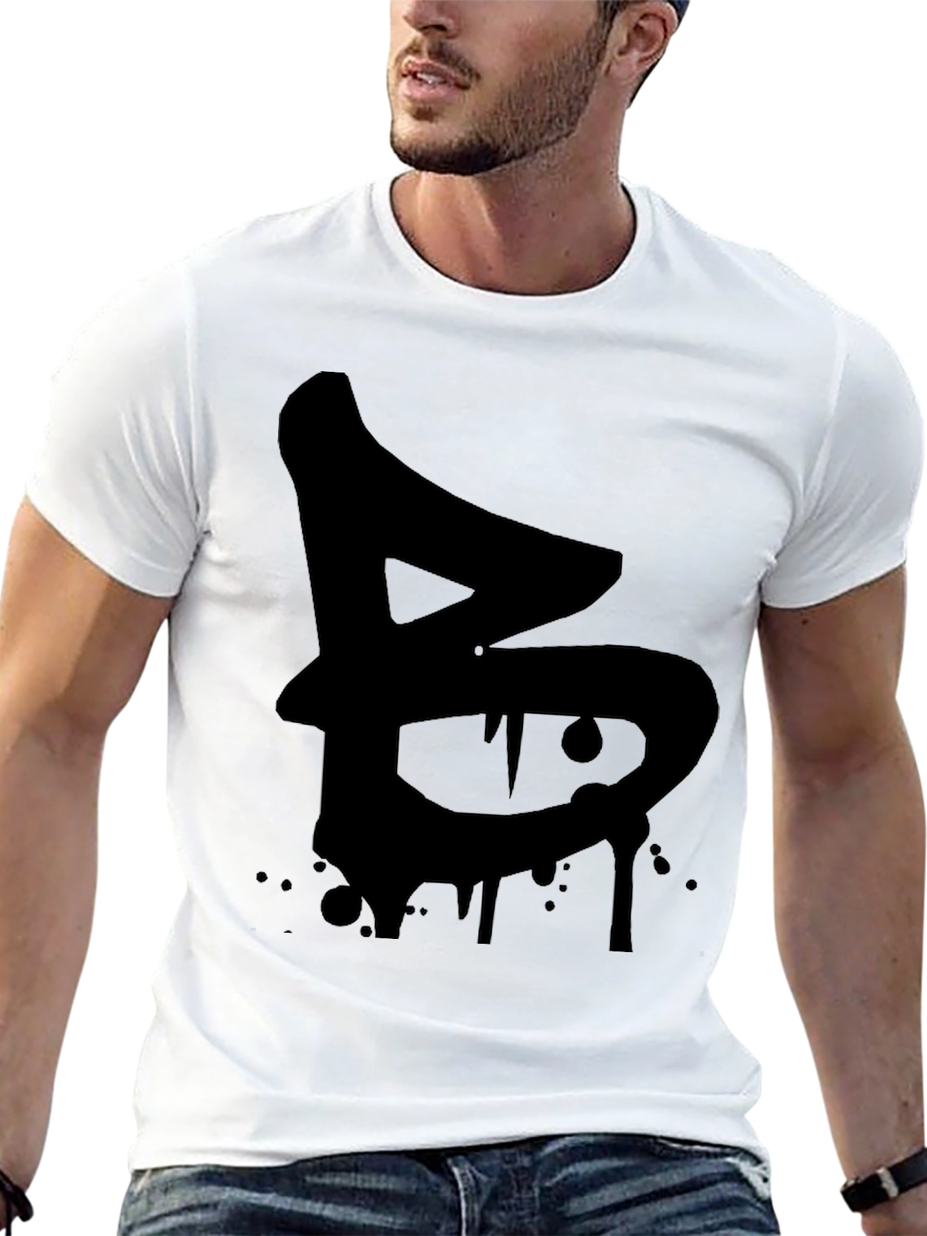 Urban Drip Letter B Black Graphic Tee