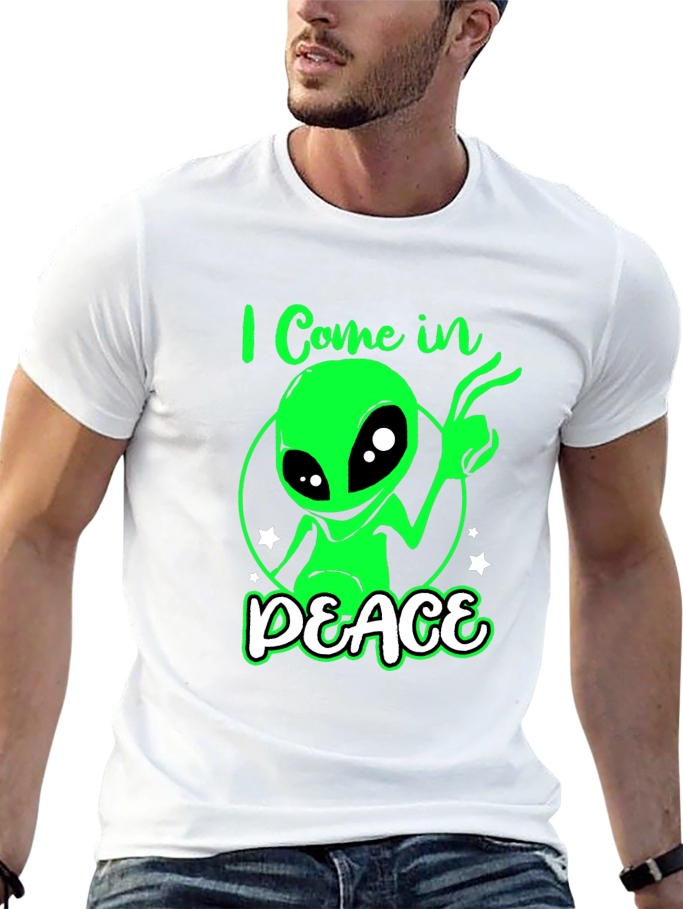 I Come In Peace Alien Graphic T-Shirt