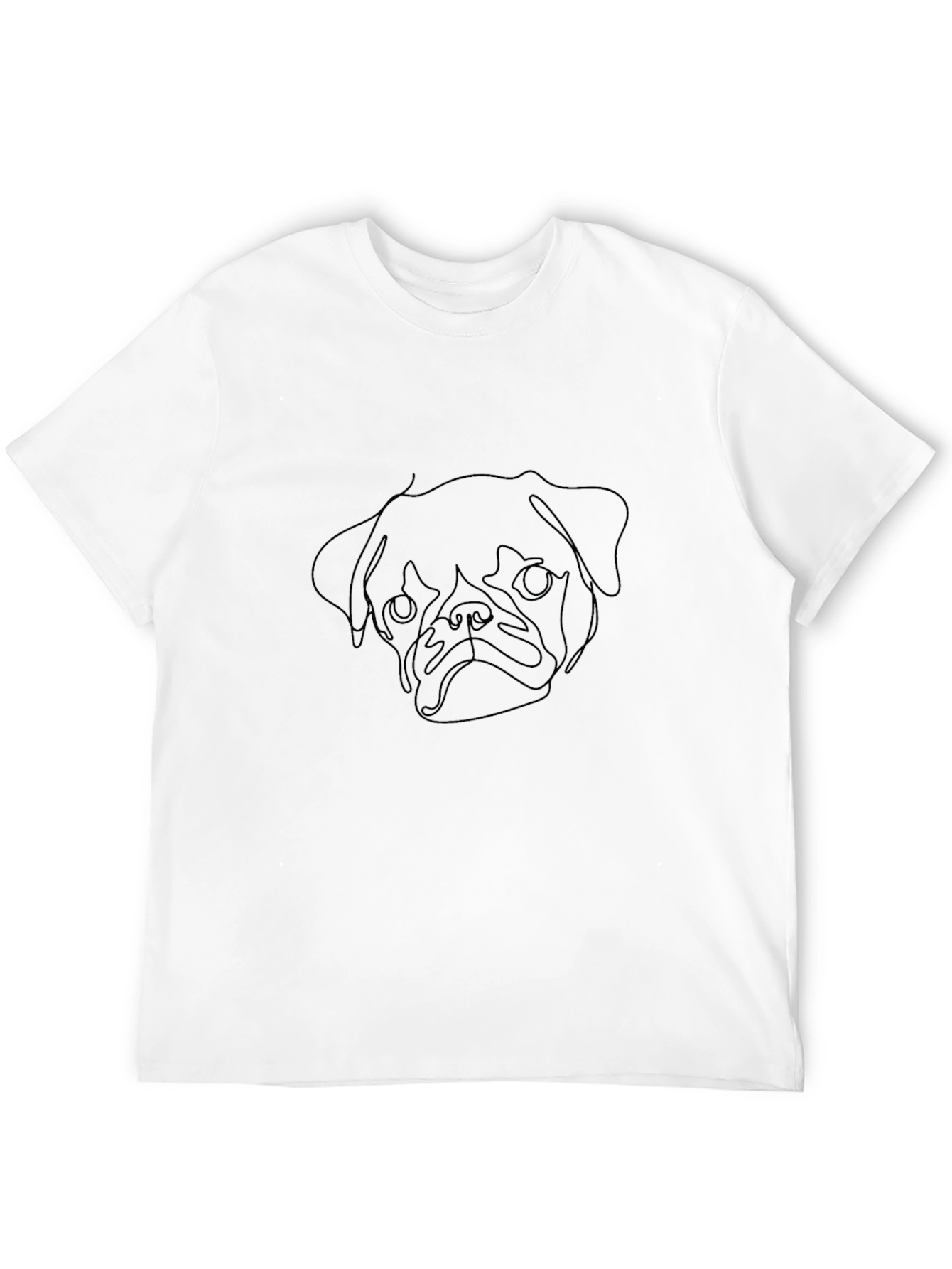 Pug Outline Graphic Tee - Stylish Dog Lover Shirt