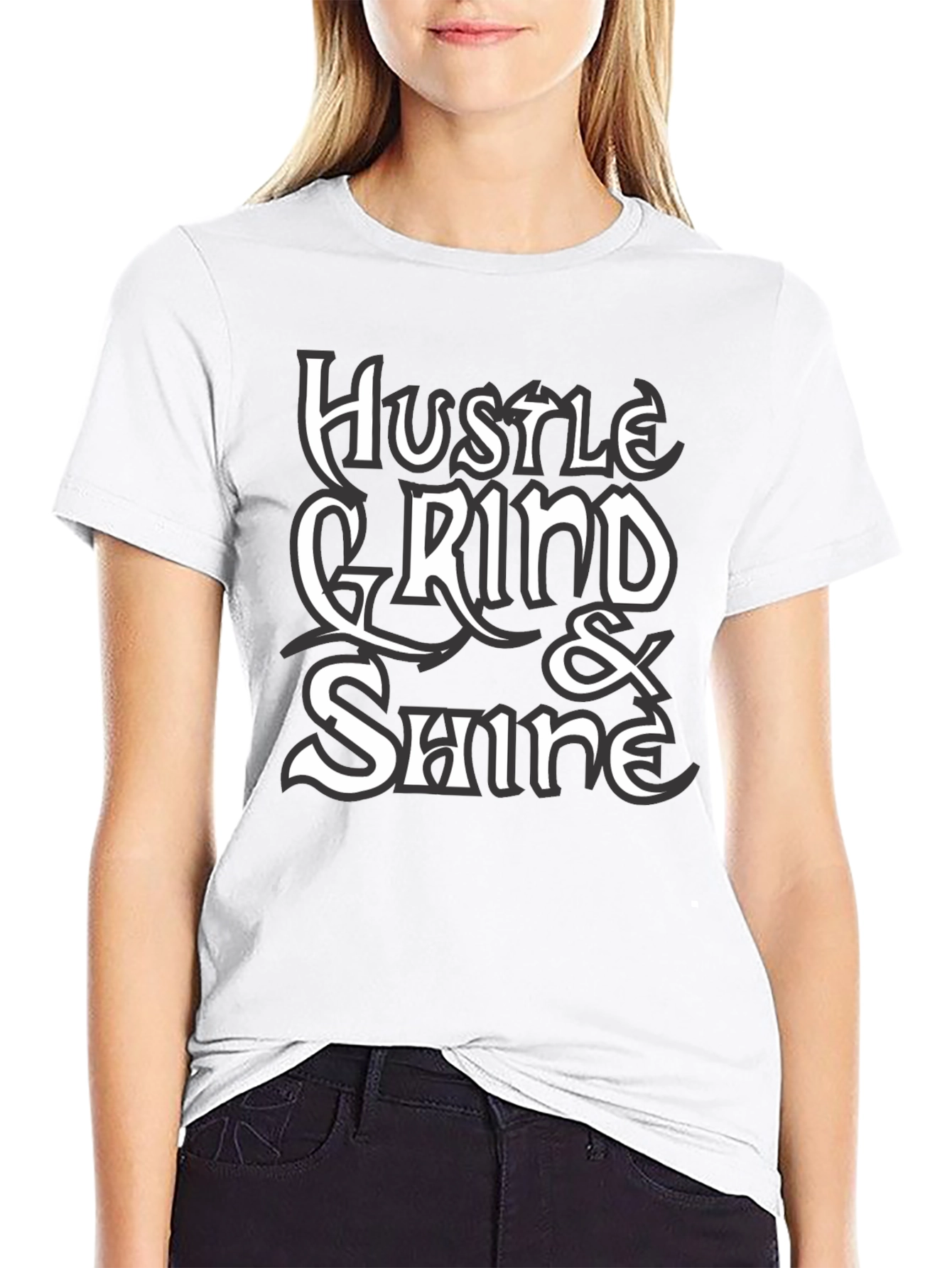 Hustle Grind & Shine Graphic T-Shirt