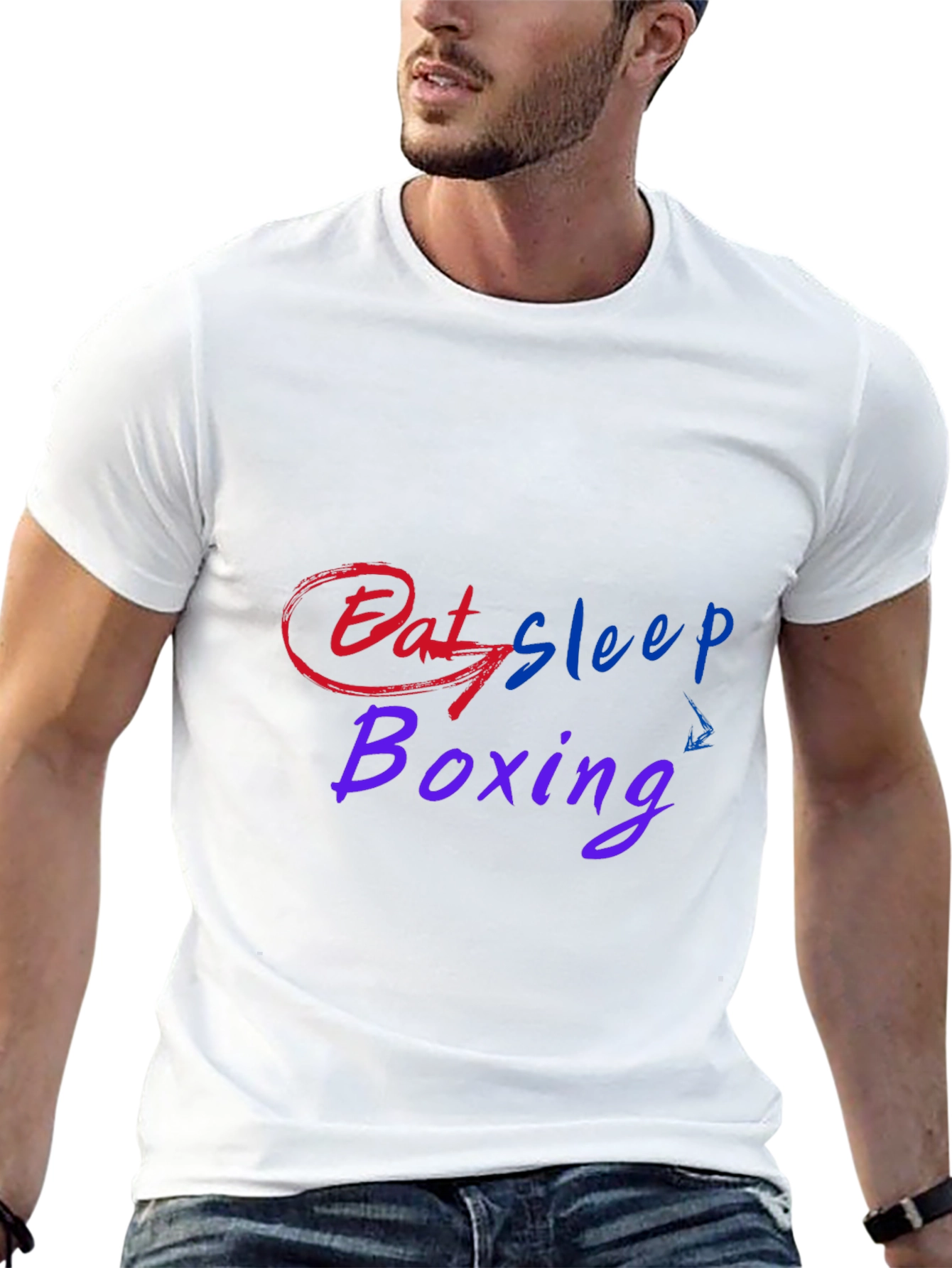 Eat Sleep Boxing Graphic T-Shirt - Mens Black Tee