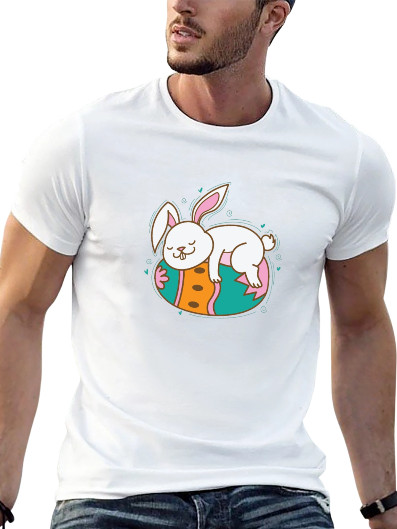 Cute Bunny Sleeping on Easter Egg T-Shirt