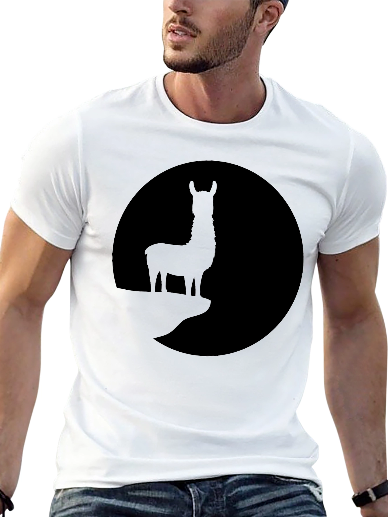 Llama Silhouette Graphic Tee - Black T-Shirt