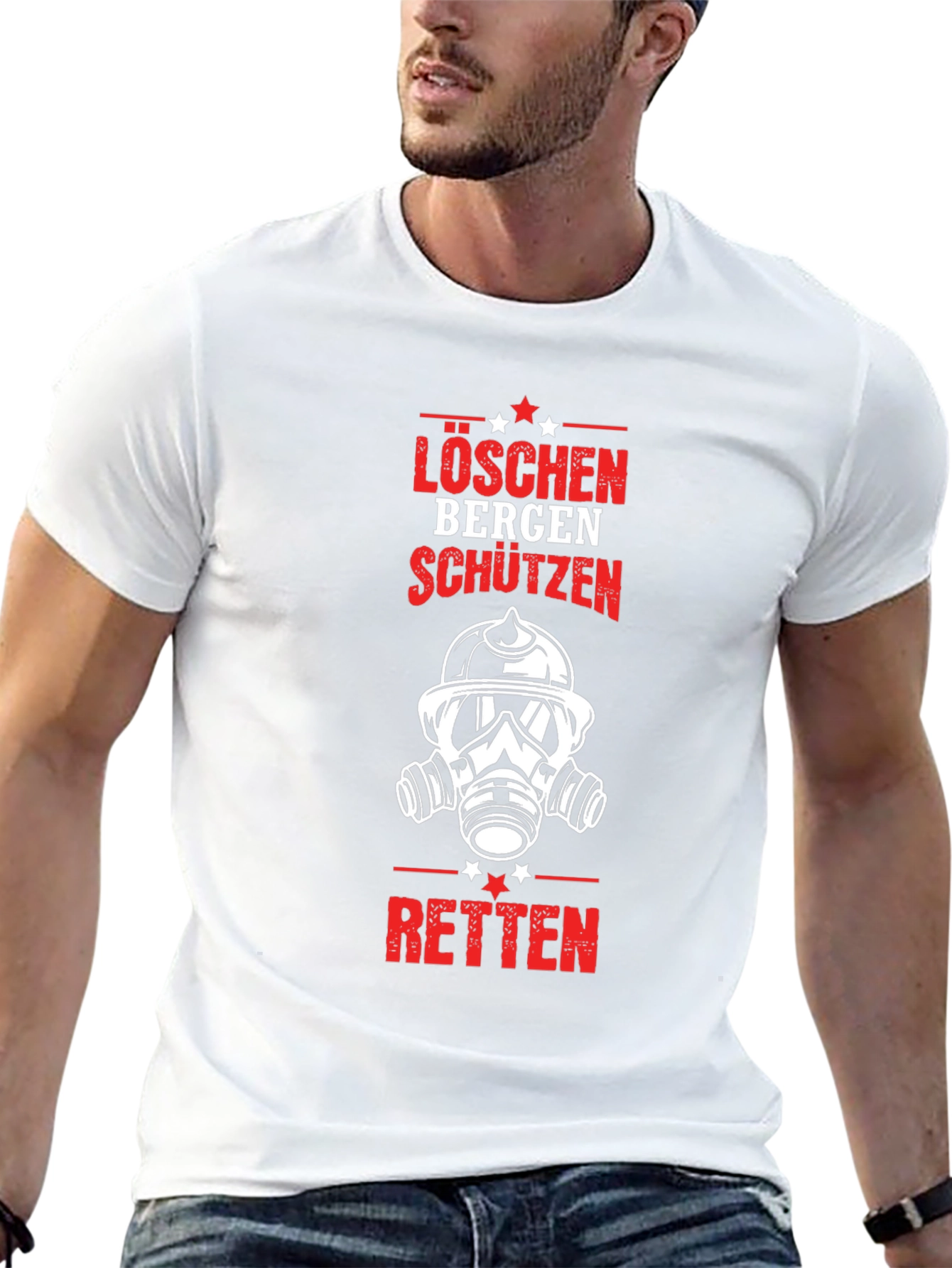 Firefighter Löschen Bergen Schützen Retten T-Shirt