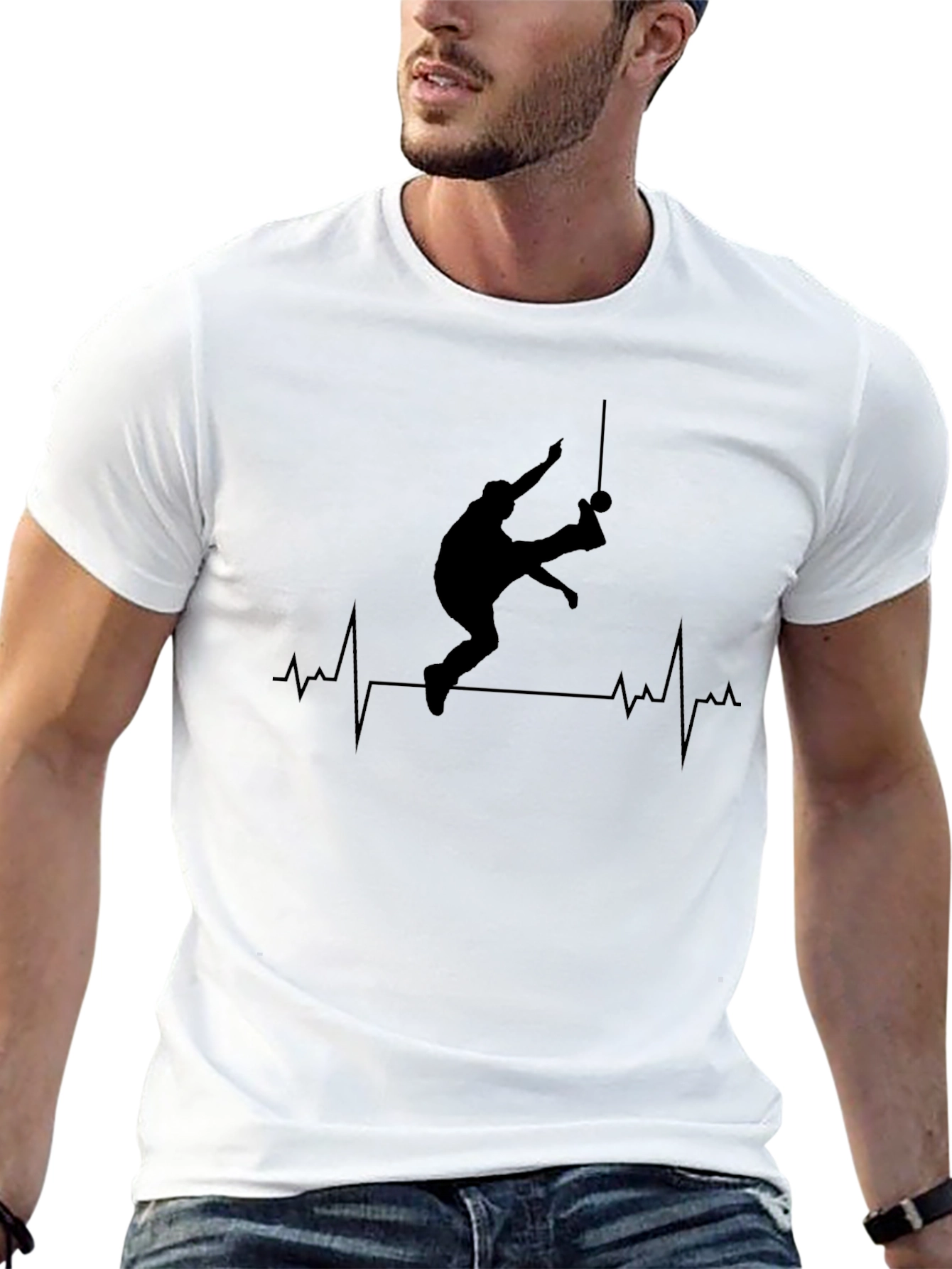Gymnast Heartbeat Graphic T-Shirt - Rings Athlete Tee