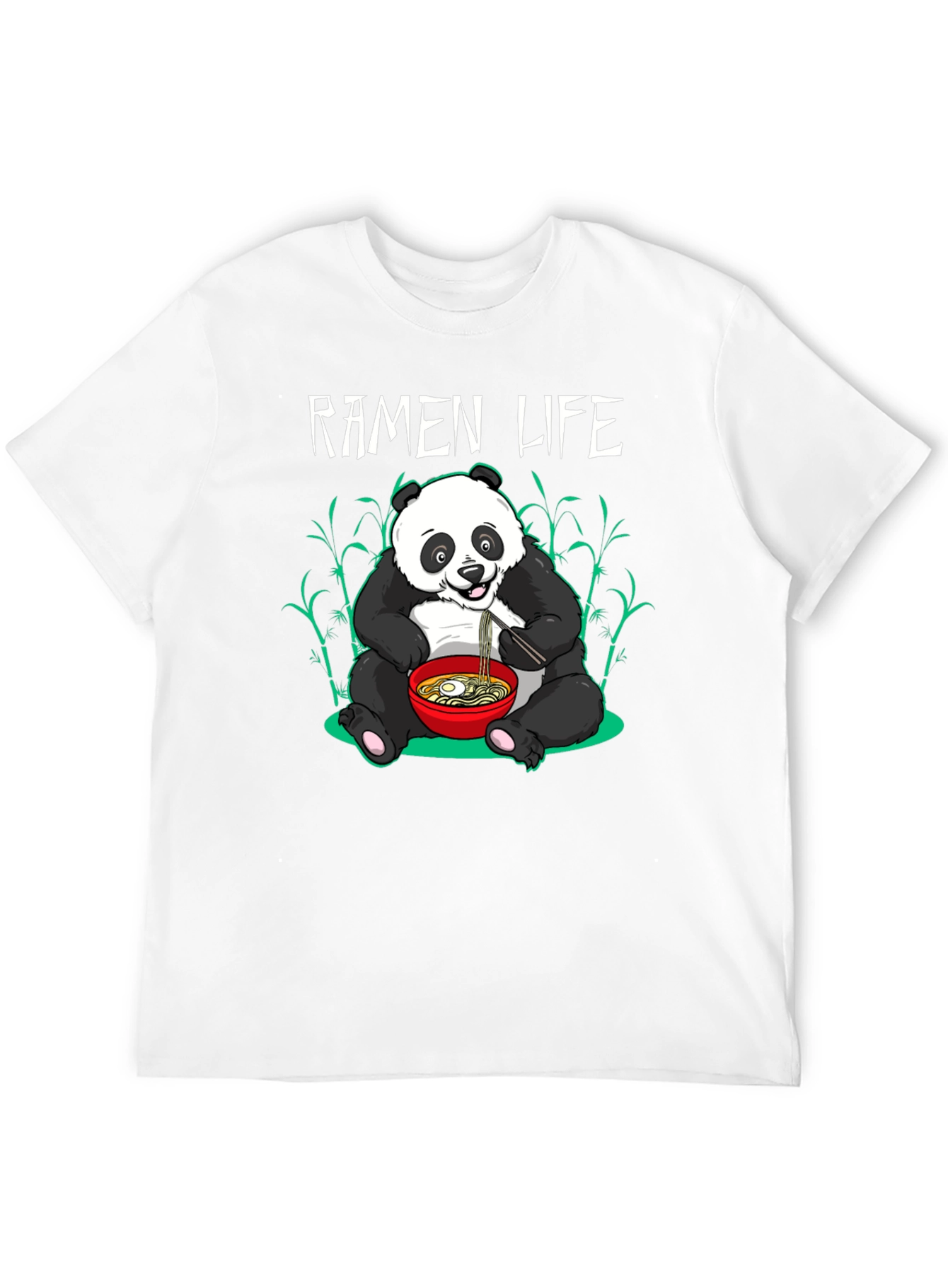 Ramen Life Panda Graphic Tee - Cute Cartoon Style