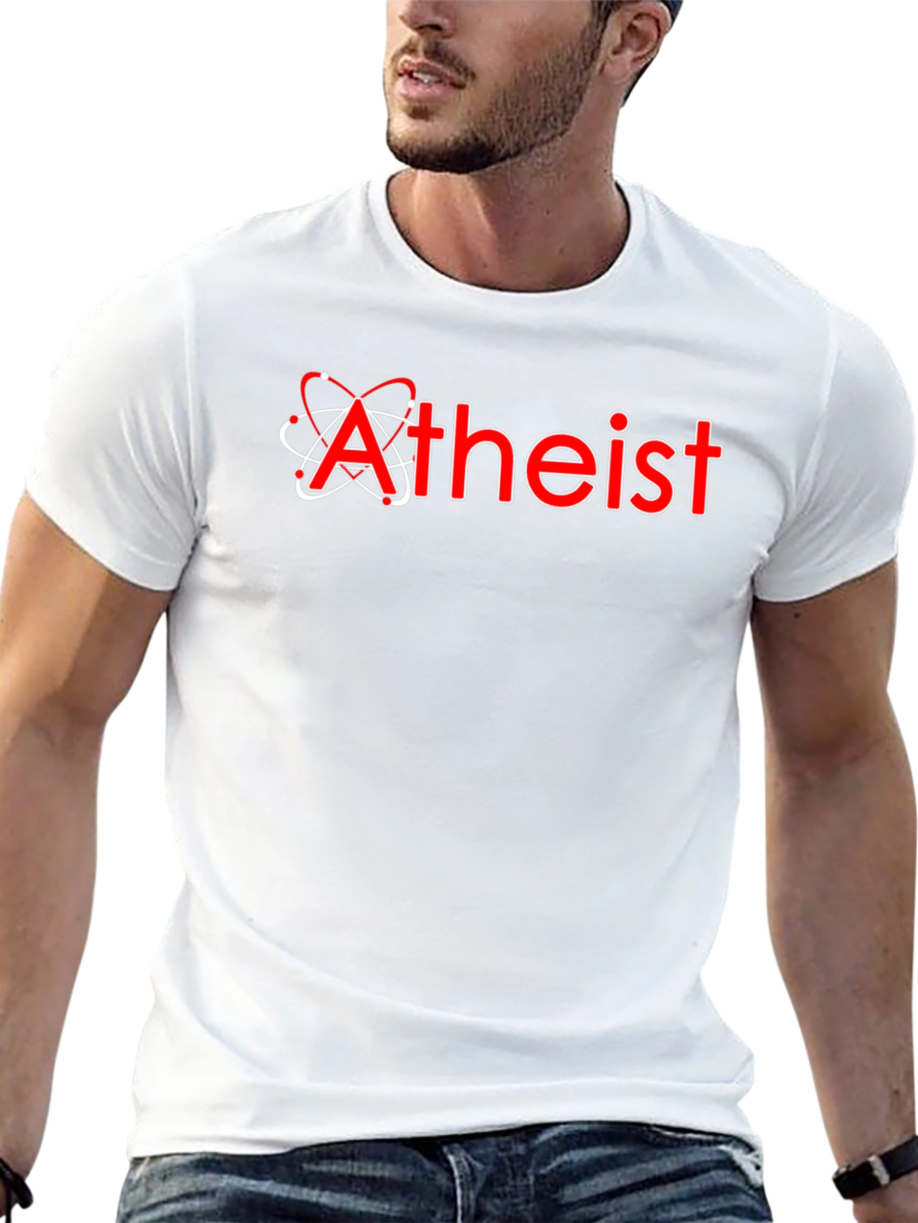 Atheist Atom Symbol Black T-Shirt Science Skeptic
