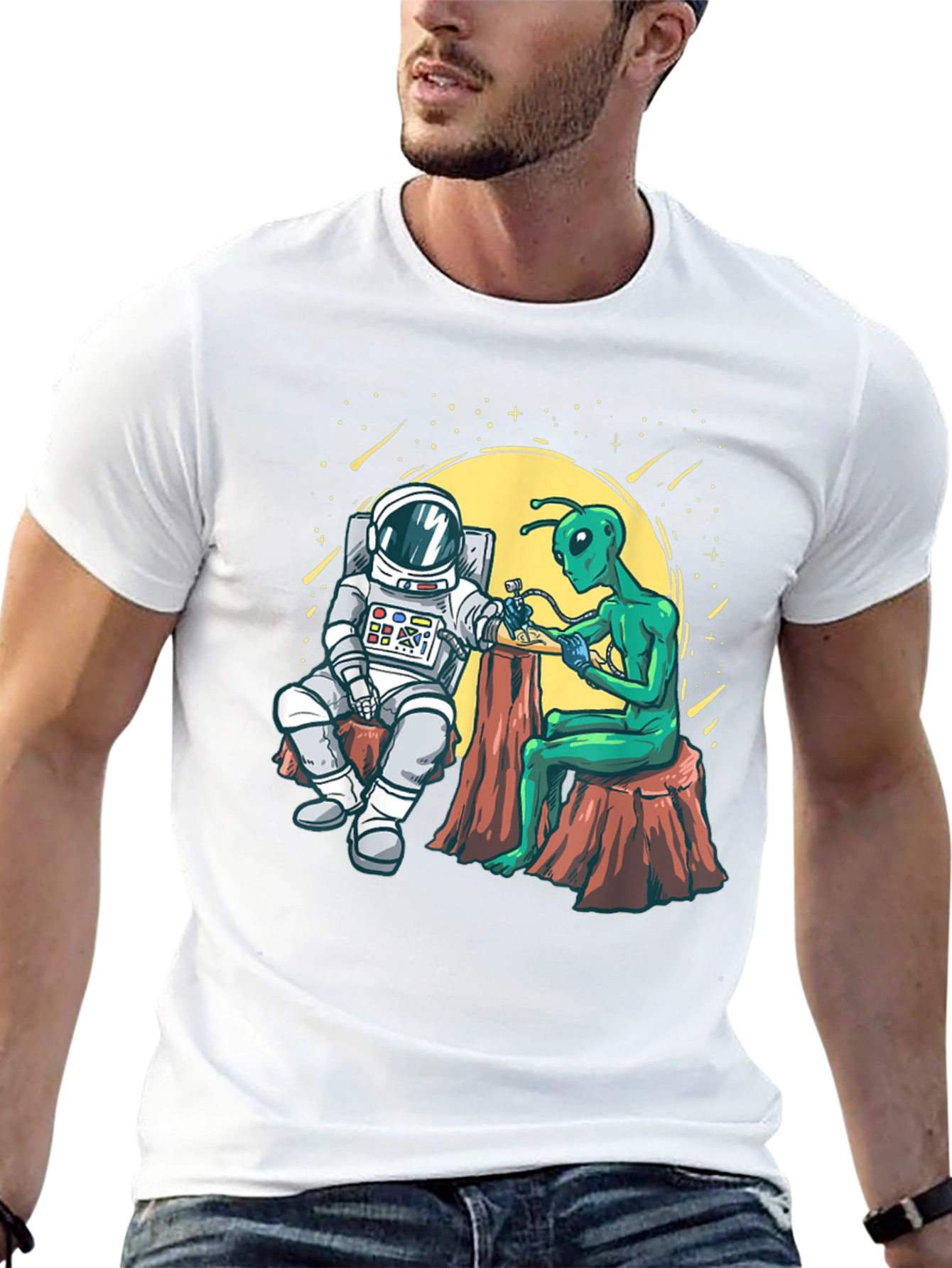 Astronaut Alien Tattoo T-Shirt