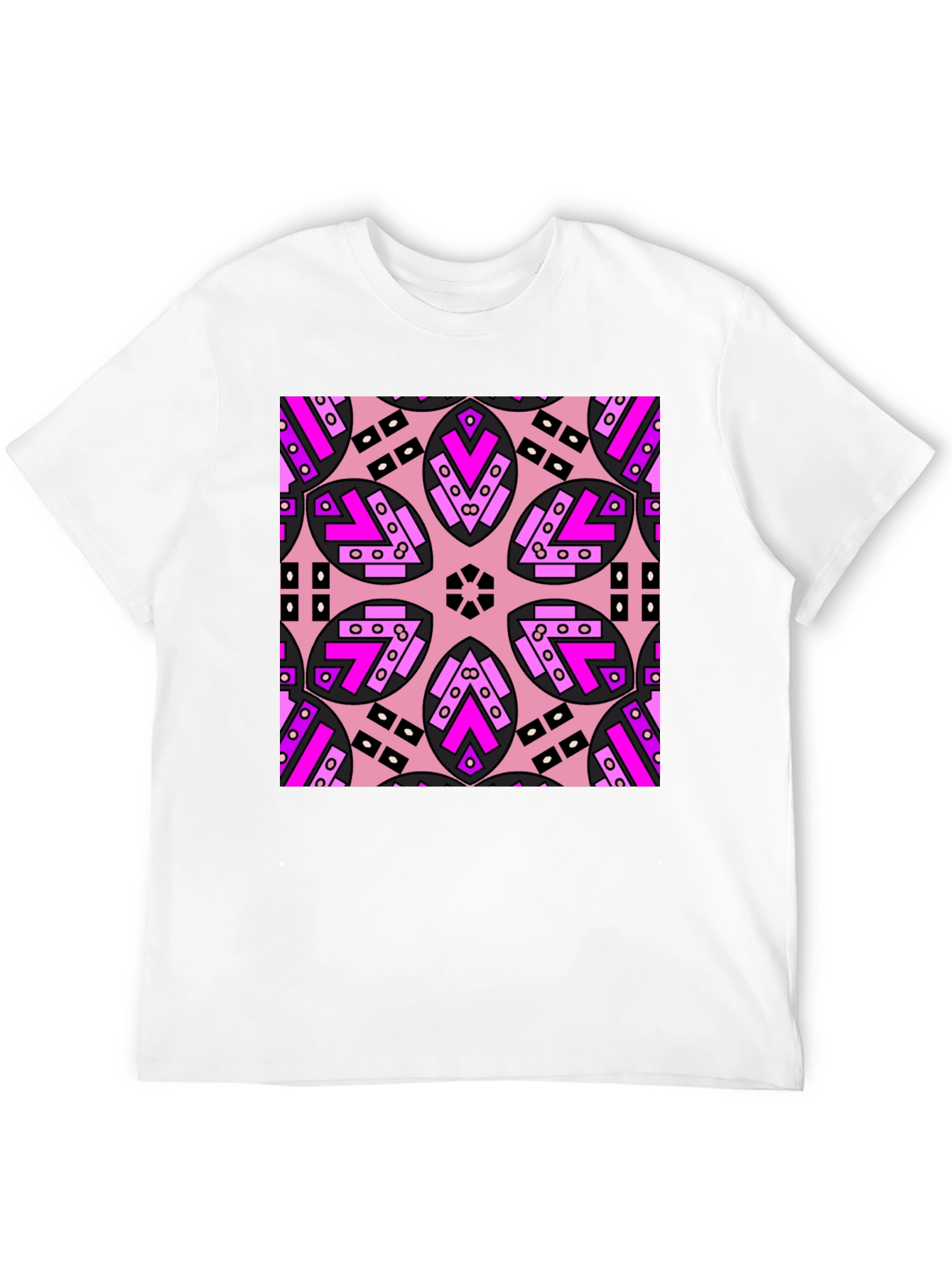 Geometric Pink Patterned T-Shirt