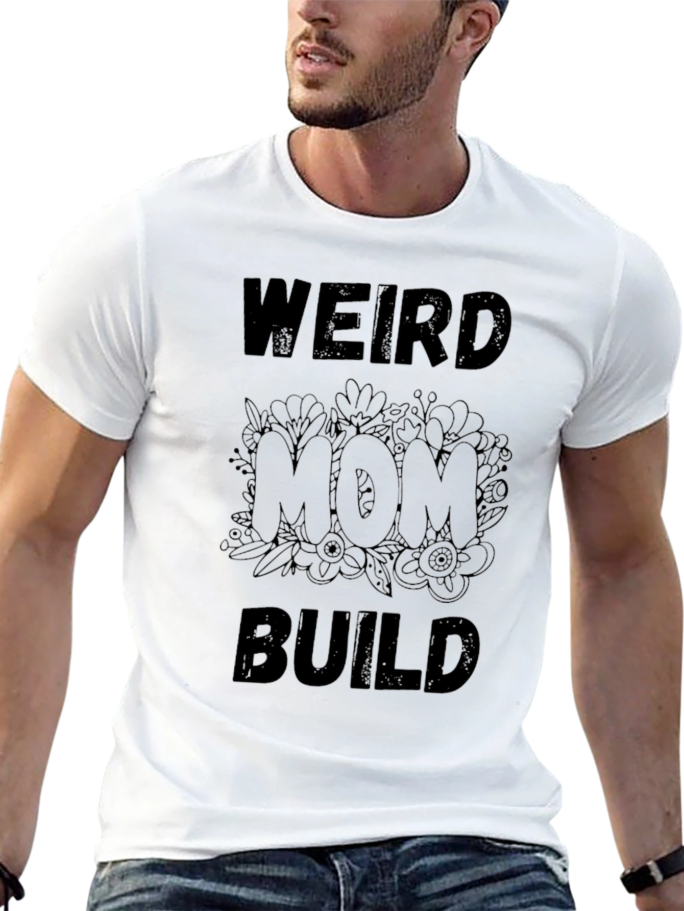 Weird Mom Build Black T-Shirt