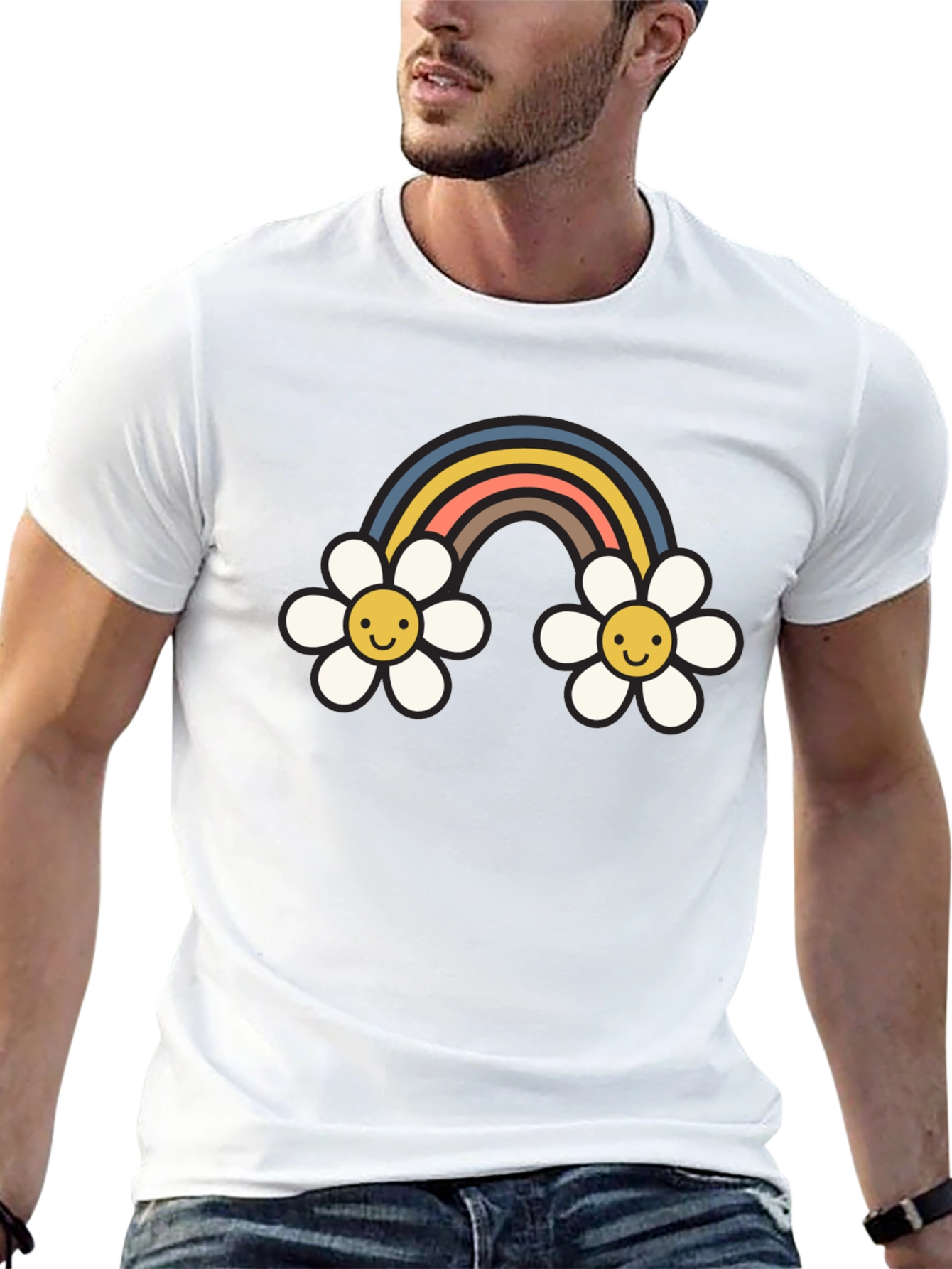 Retro Rainbow Daisy T-Shirt