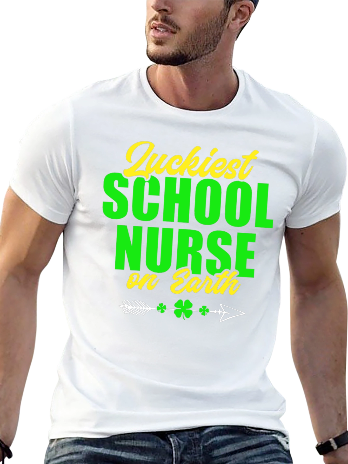 Luckiest School Nurse On Earth St. Patricks Day T-Shirt
