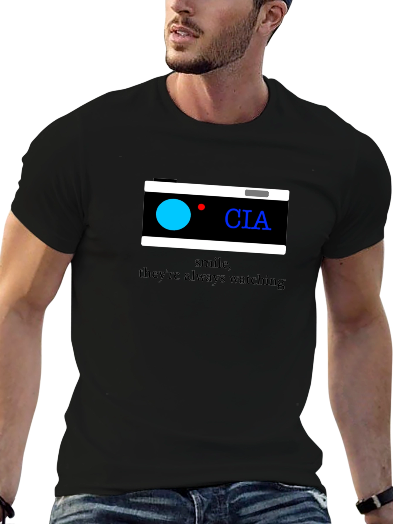 CIA Camera T-Shirt - Smile Theyre Always Watching
