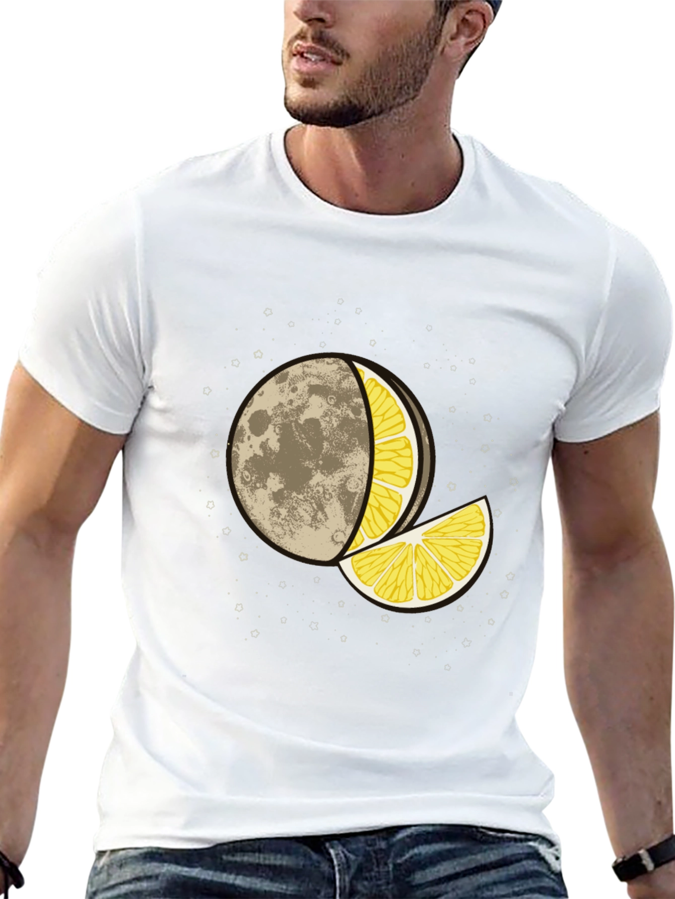 Moon Lemon Graphic Tee - Unique Design