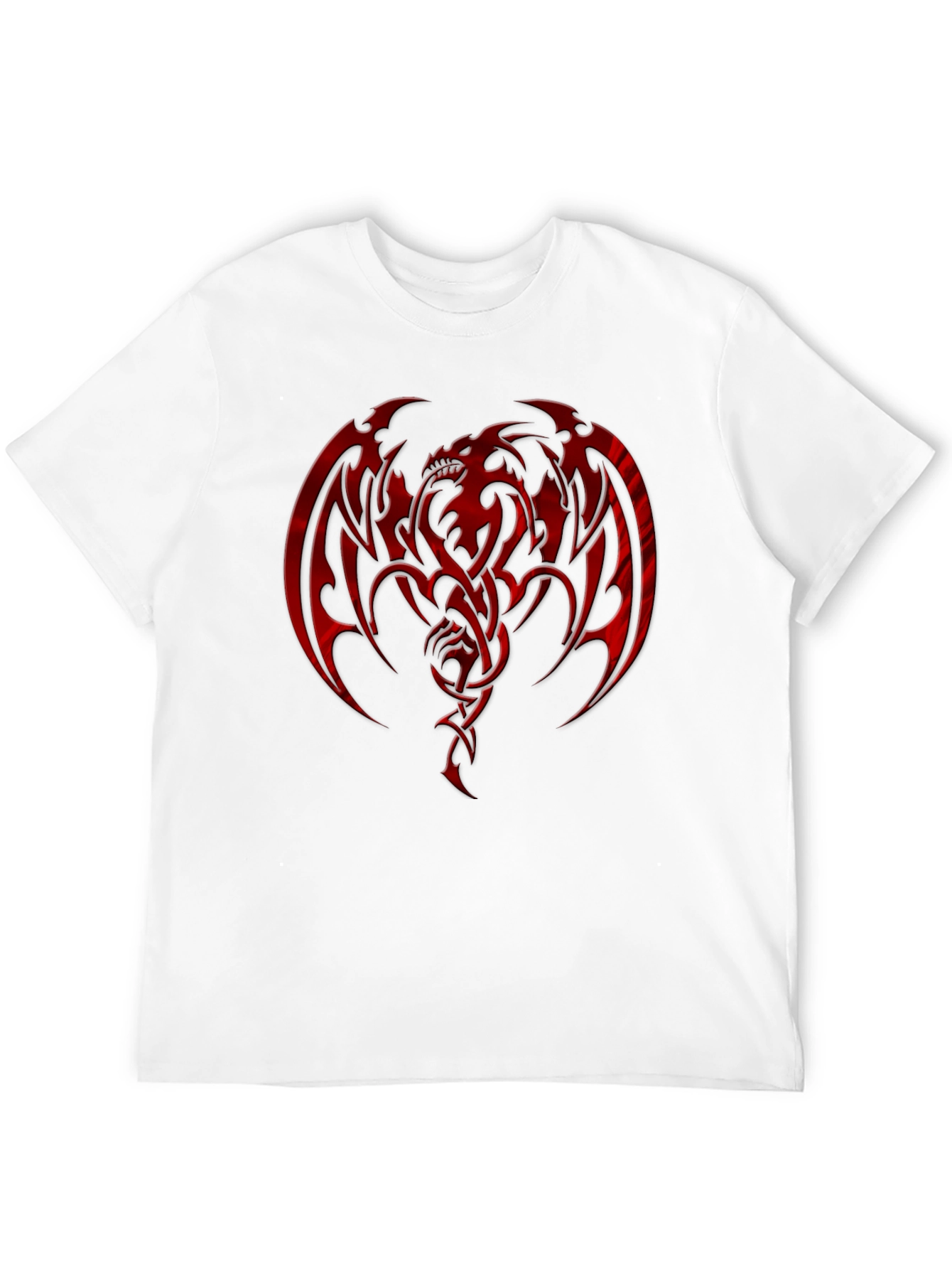 Red Dragon Graphic Print Black T-Shirt
