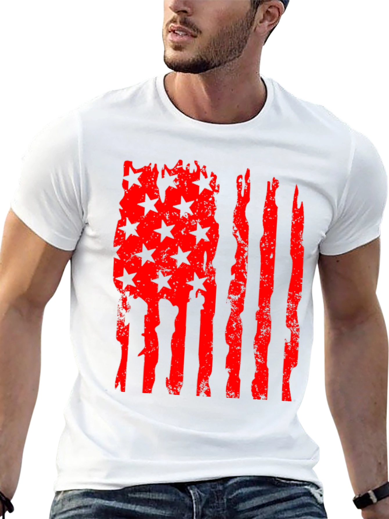 American Flag Distressed Graphic Tee