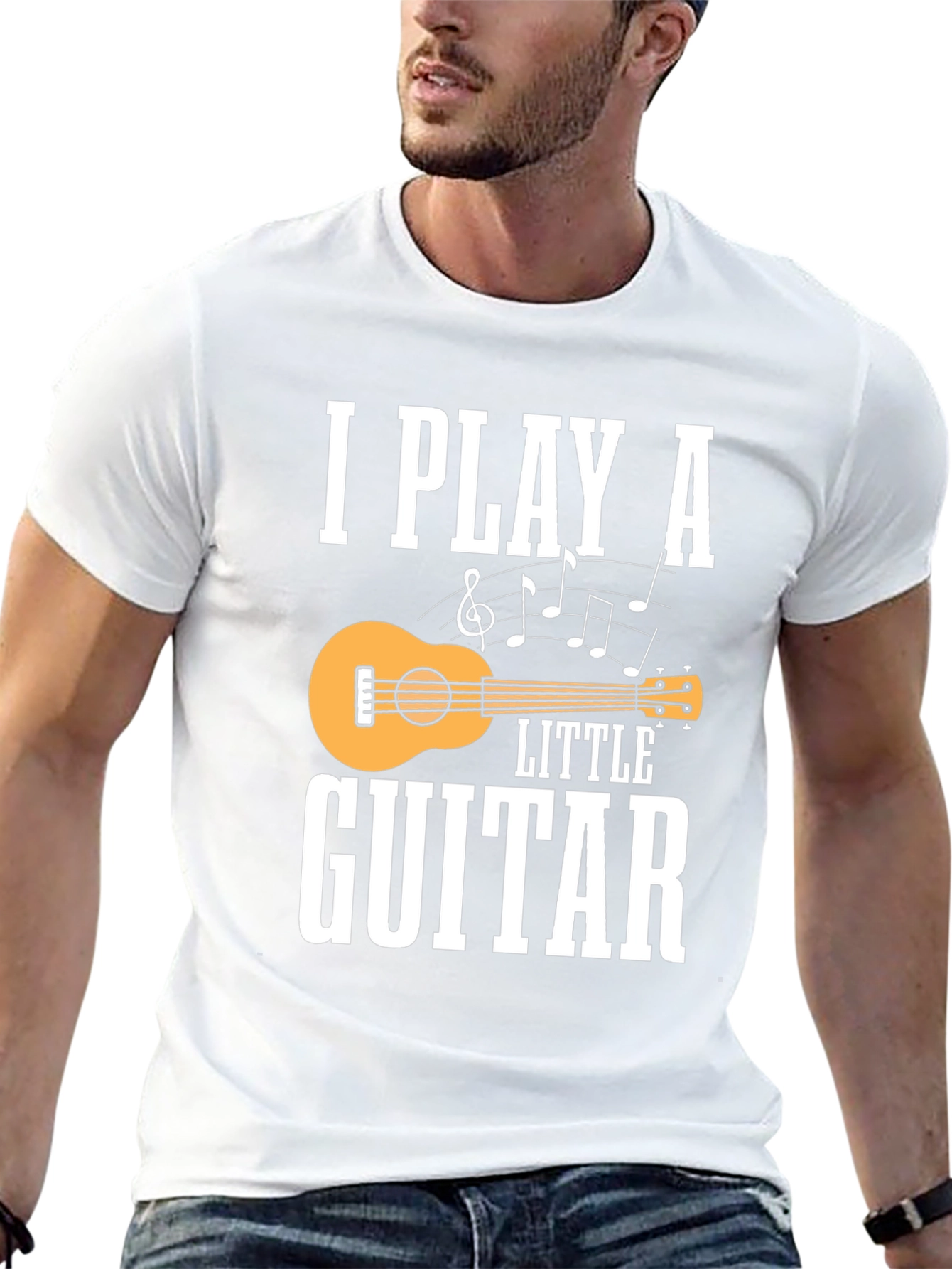 I Play a Little Guitar Graphic Tee