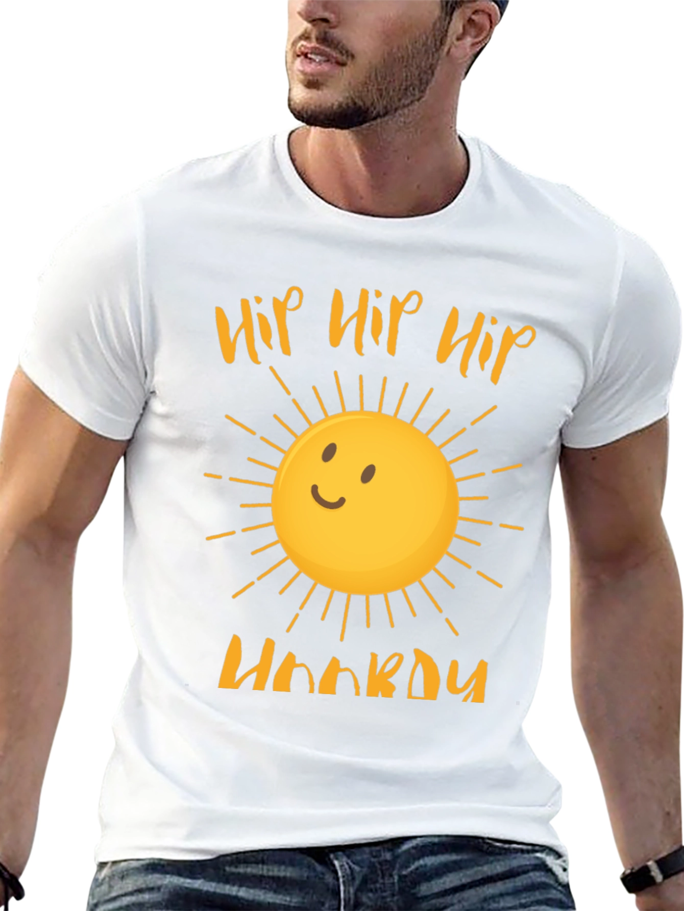 Hip Hip Hooray Sun Graphic Tee - Black