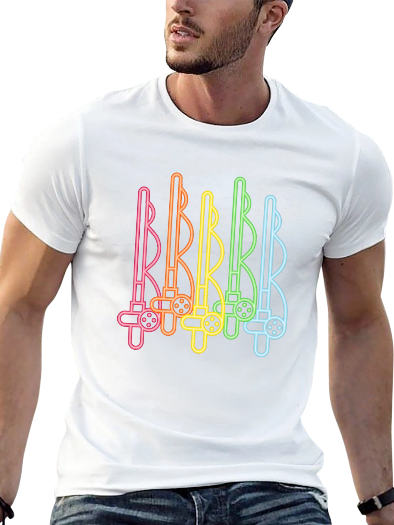 Rainbow Fishing Rods Graphic Tee