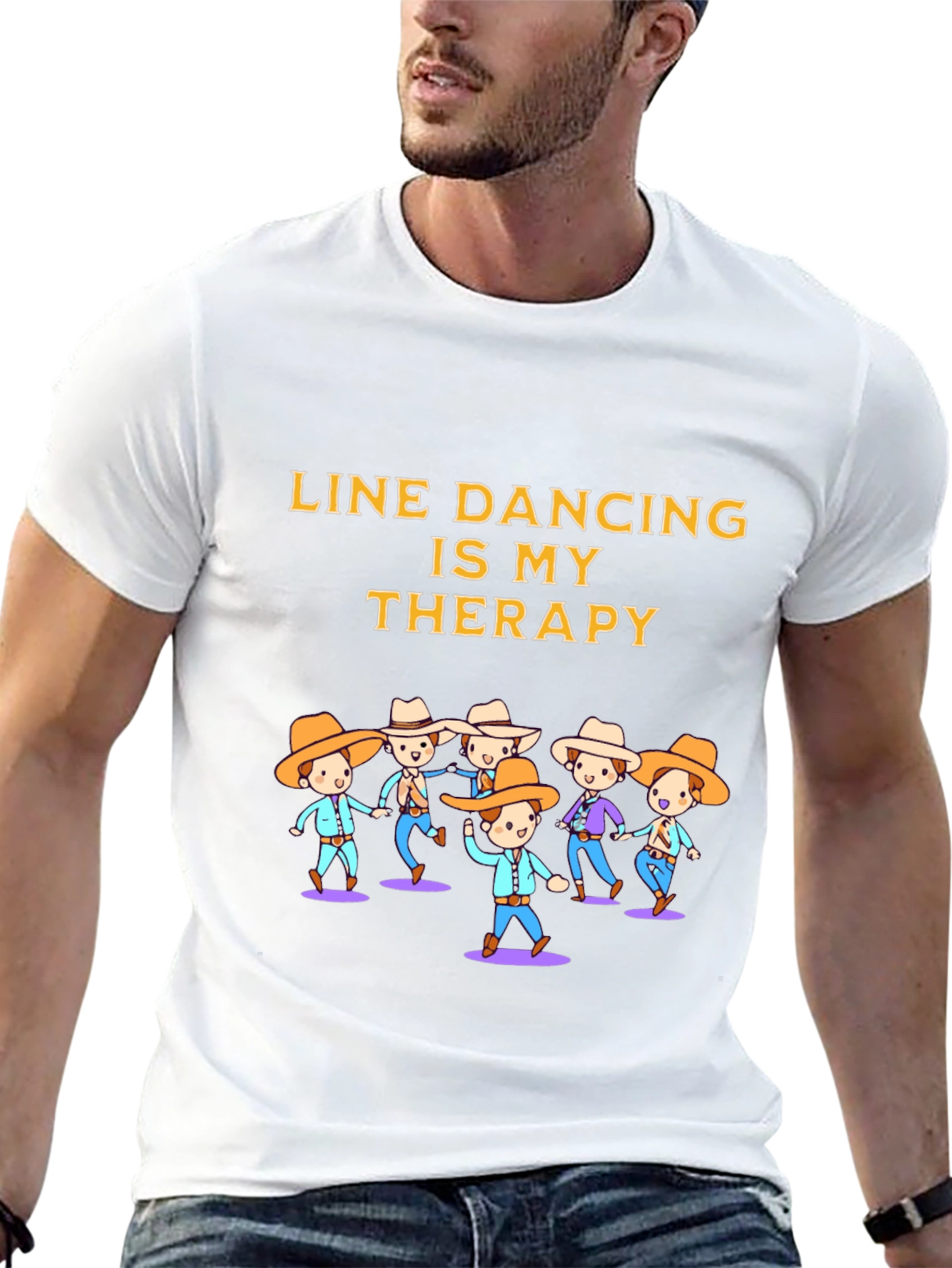 Line Dancing Therapy Graphic T-Shirt