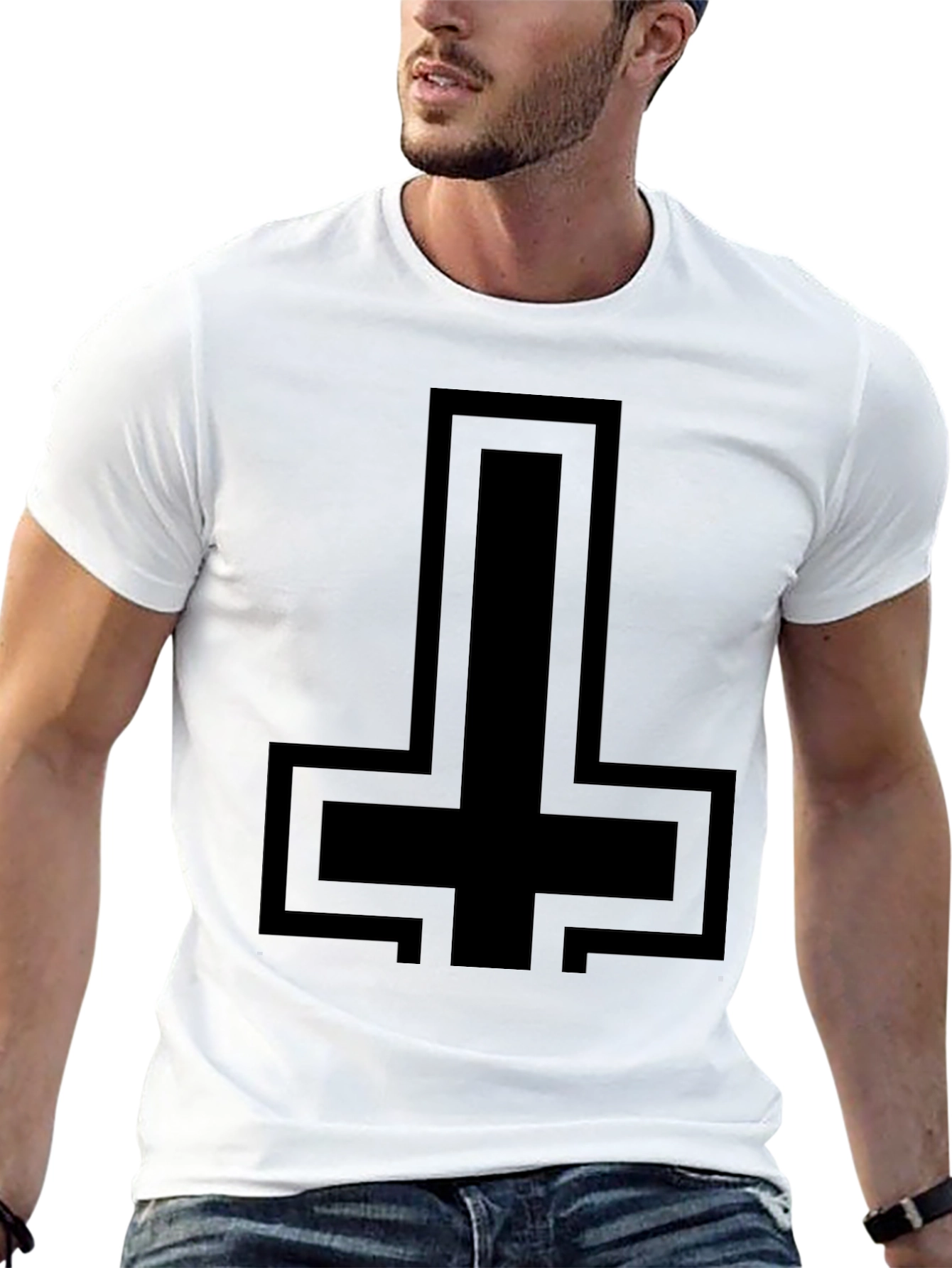 Inverted Cross Graphic T-Shirt - Mens Black