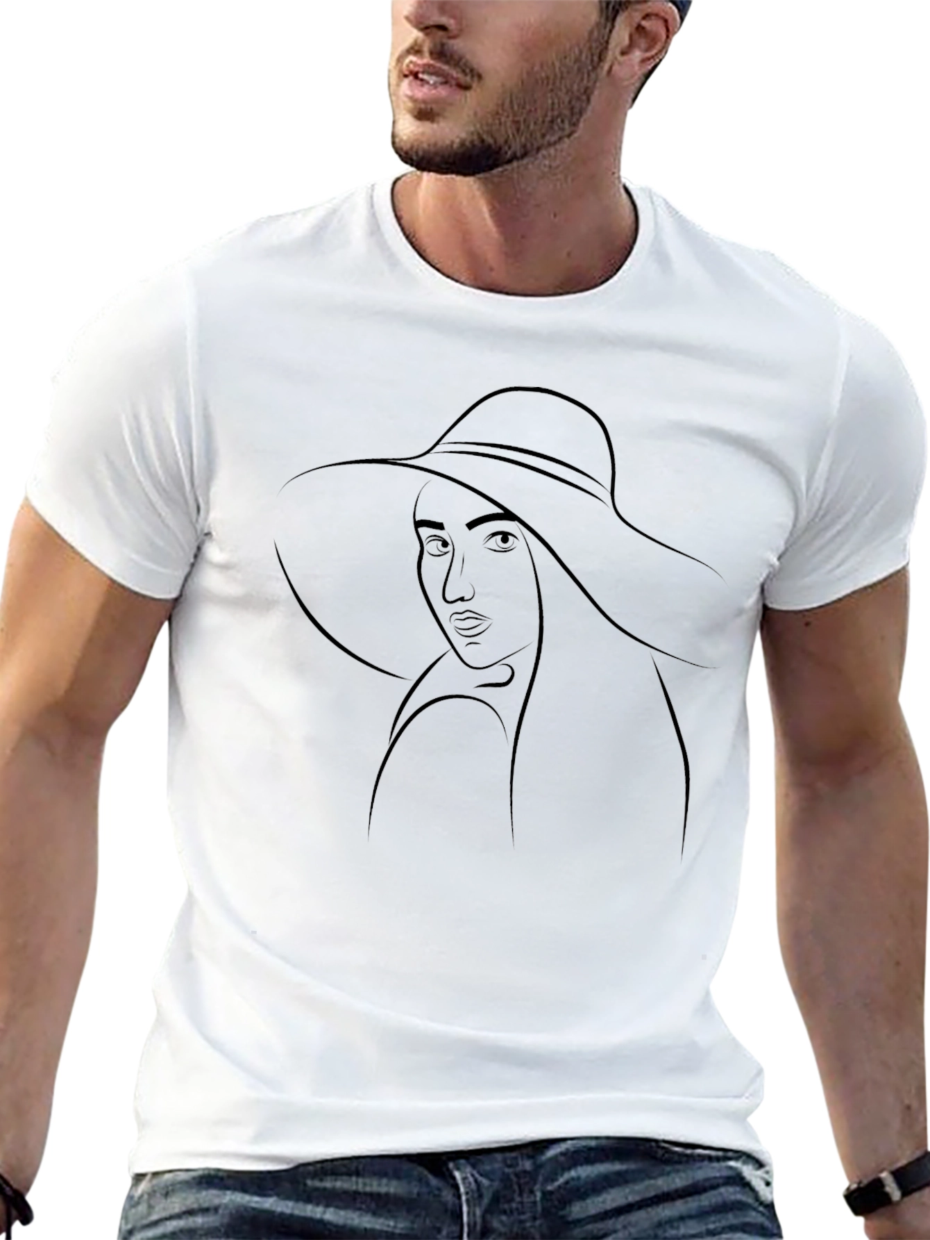 Elegant Womans Portrait Black T-Shirt