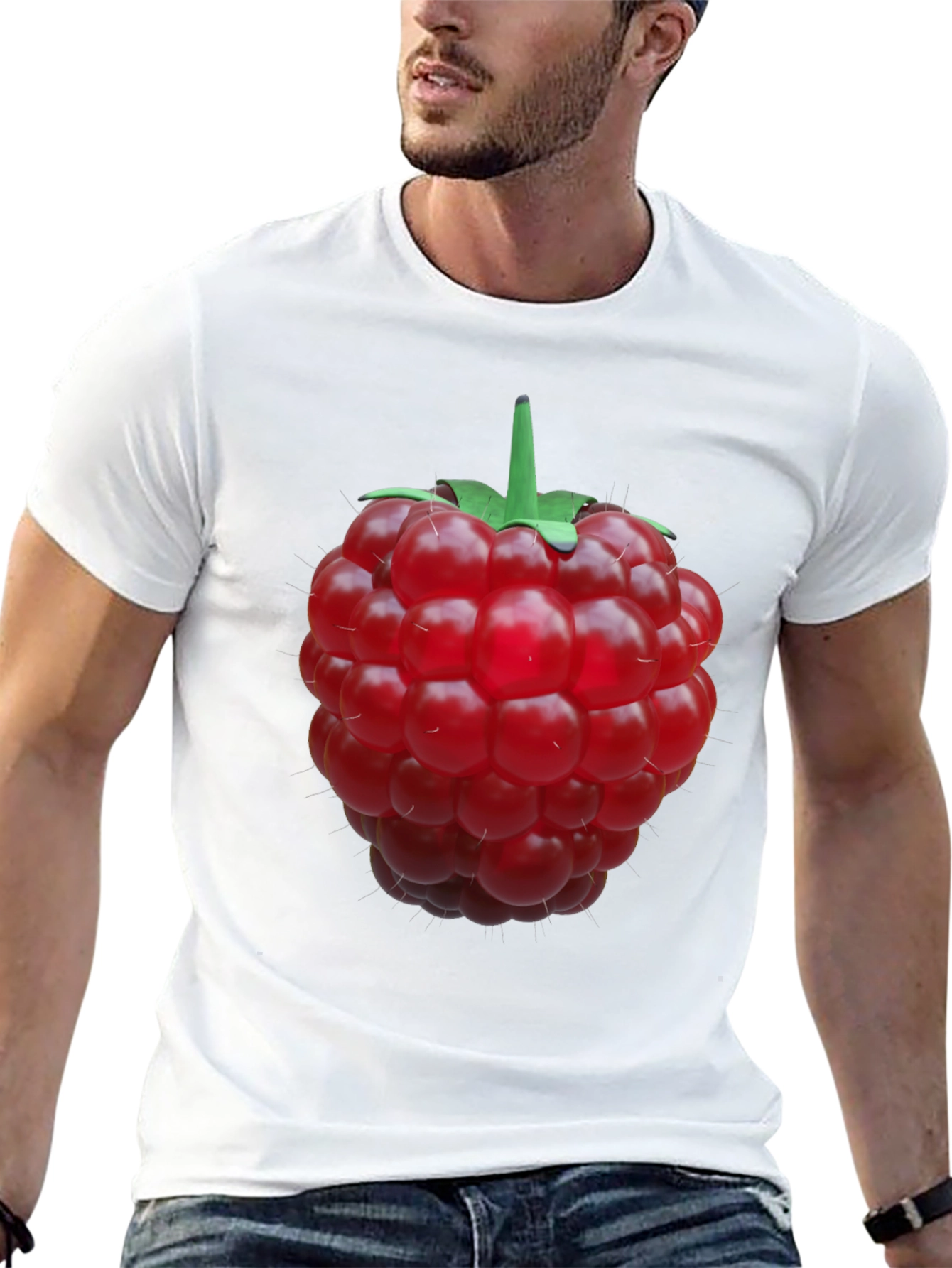 Raspberry Graphic Black T-Shirt