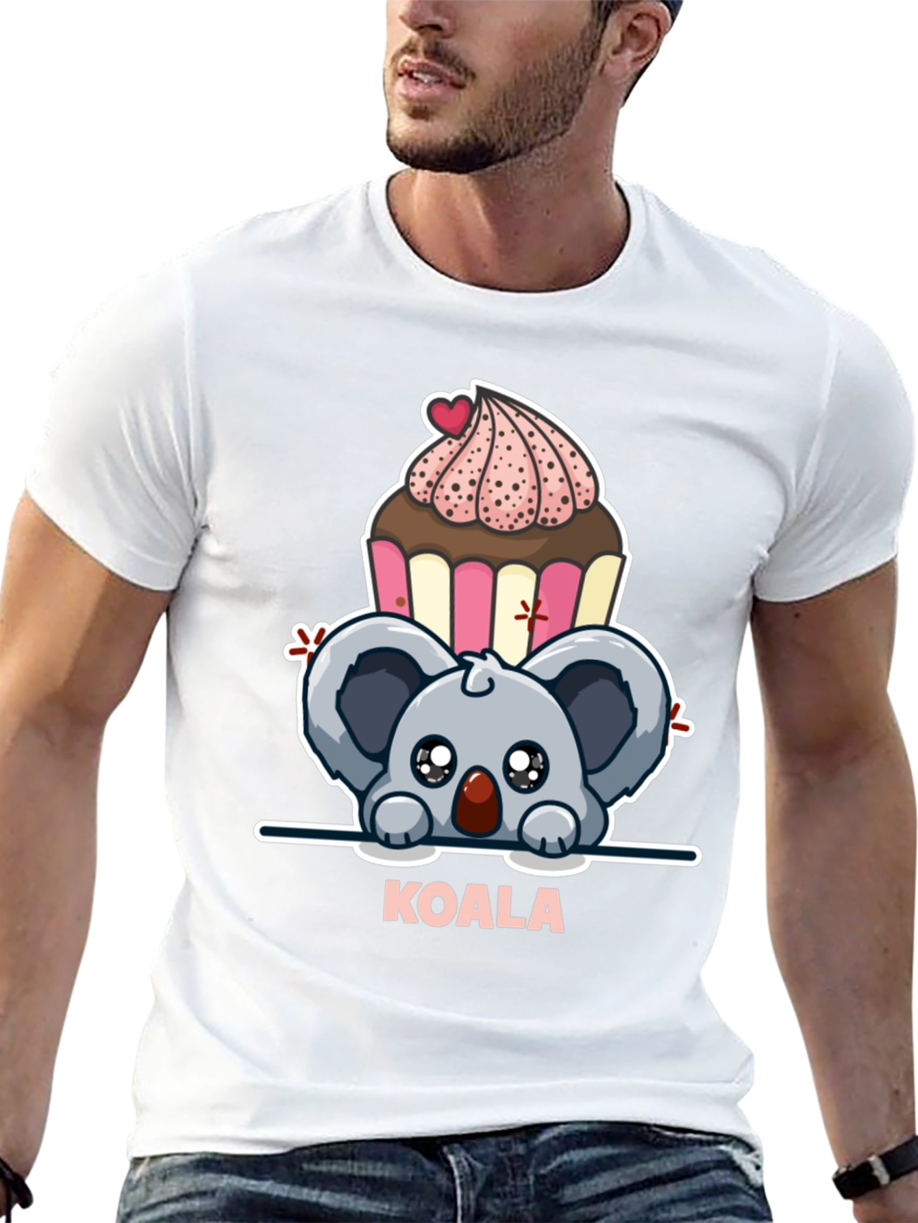Koala & Cupcake Graphic Tee - Sweet Kawaii Style