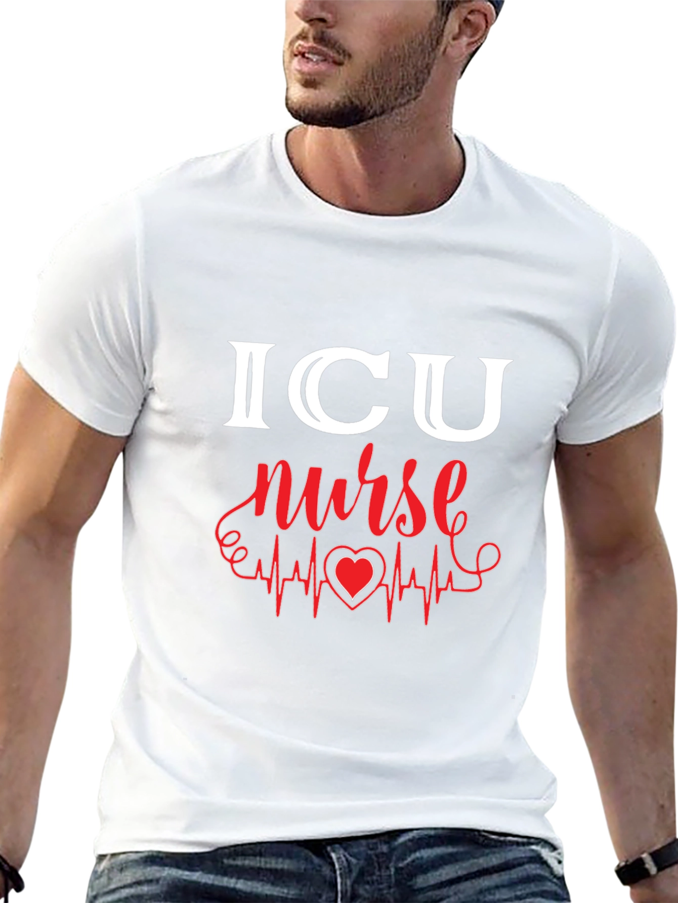 ICU Nurse Heartbeat T-Shirt - Medical Staff Tee