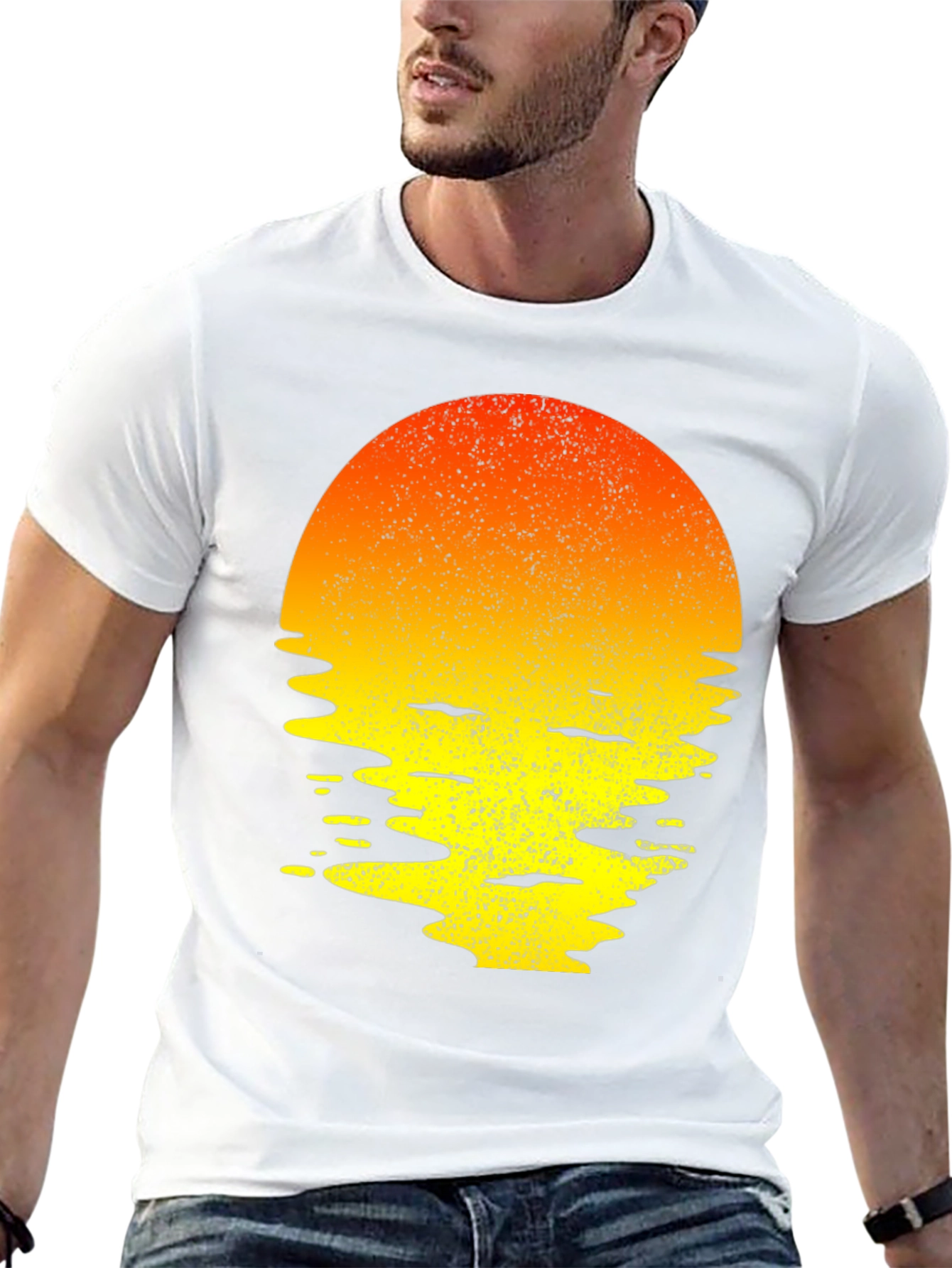 Sunset Waves Graphic Tee - Trendy Summer T-Shirt