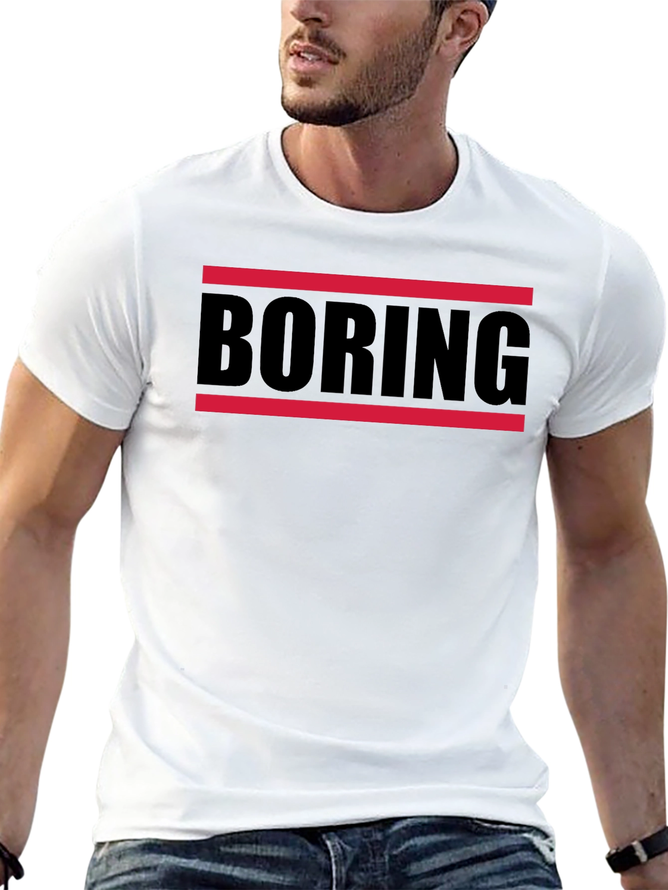 Boring Graphic T-Shirt - Mens Black Tee