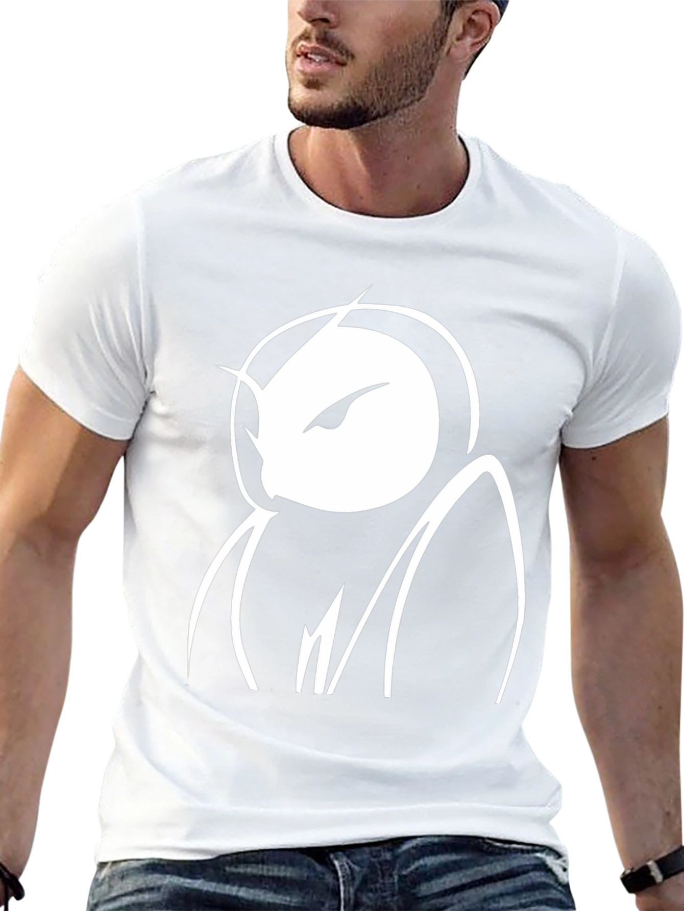 Abstract Owl Graphic Black T-Shirt