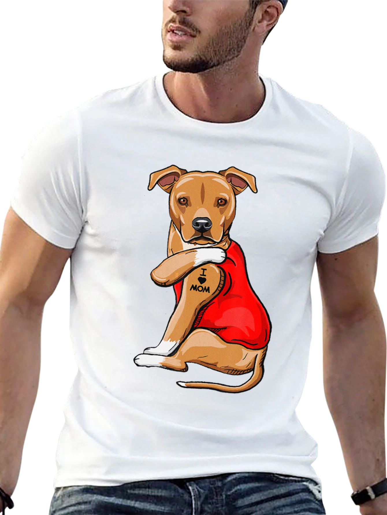 I Heart Mom Dog T-Shirt - Mens