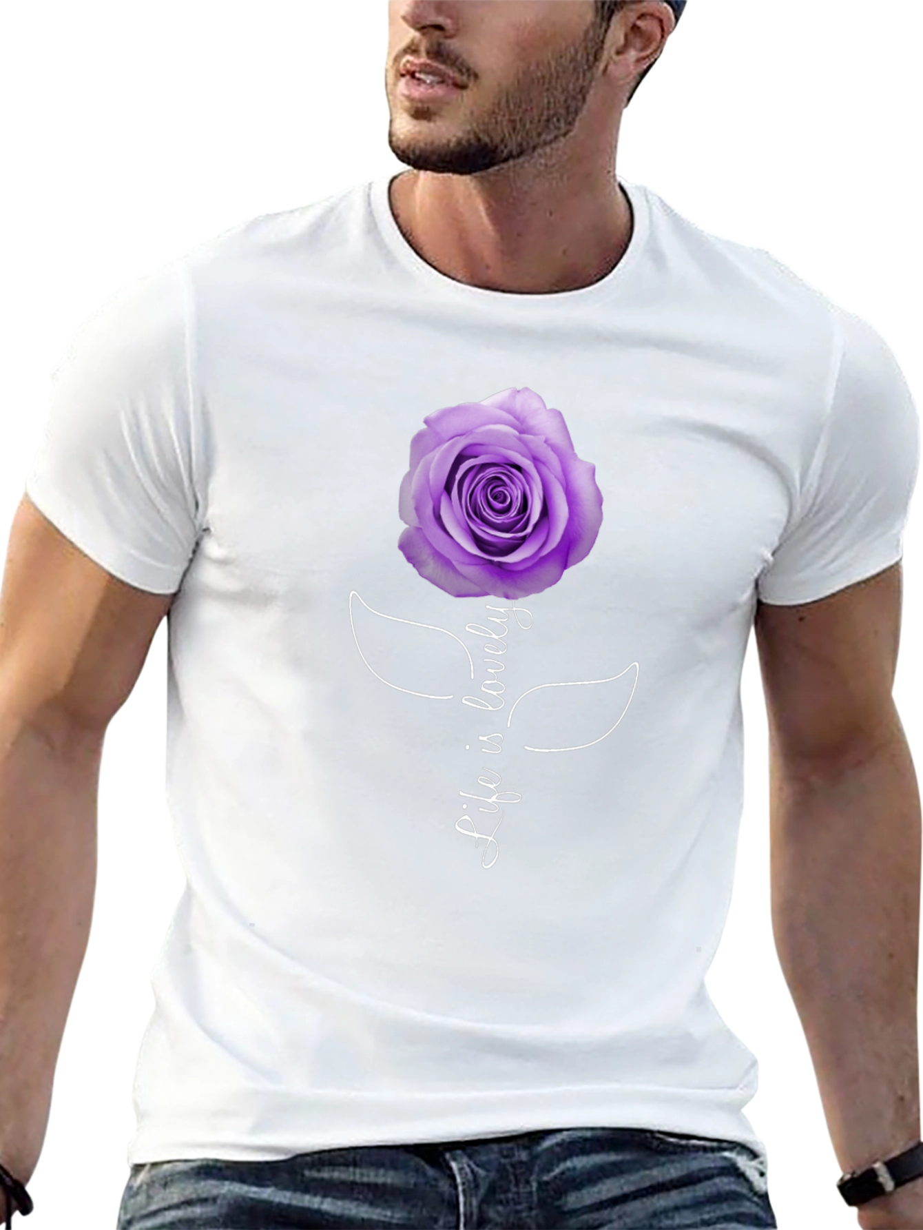 Life is Lovely Rose Graphic Tee - Black