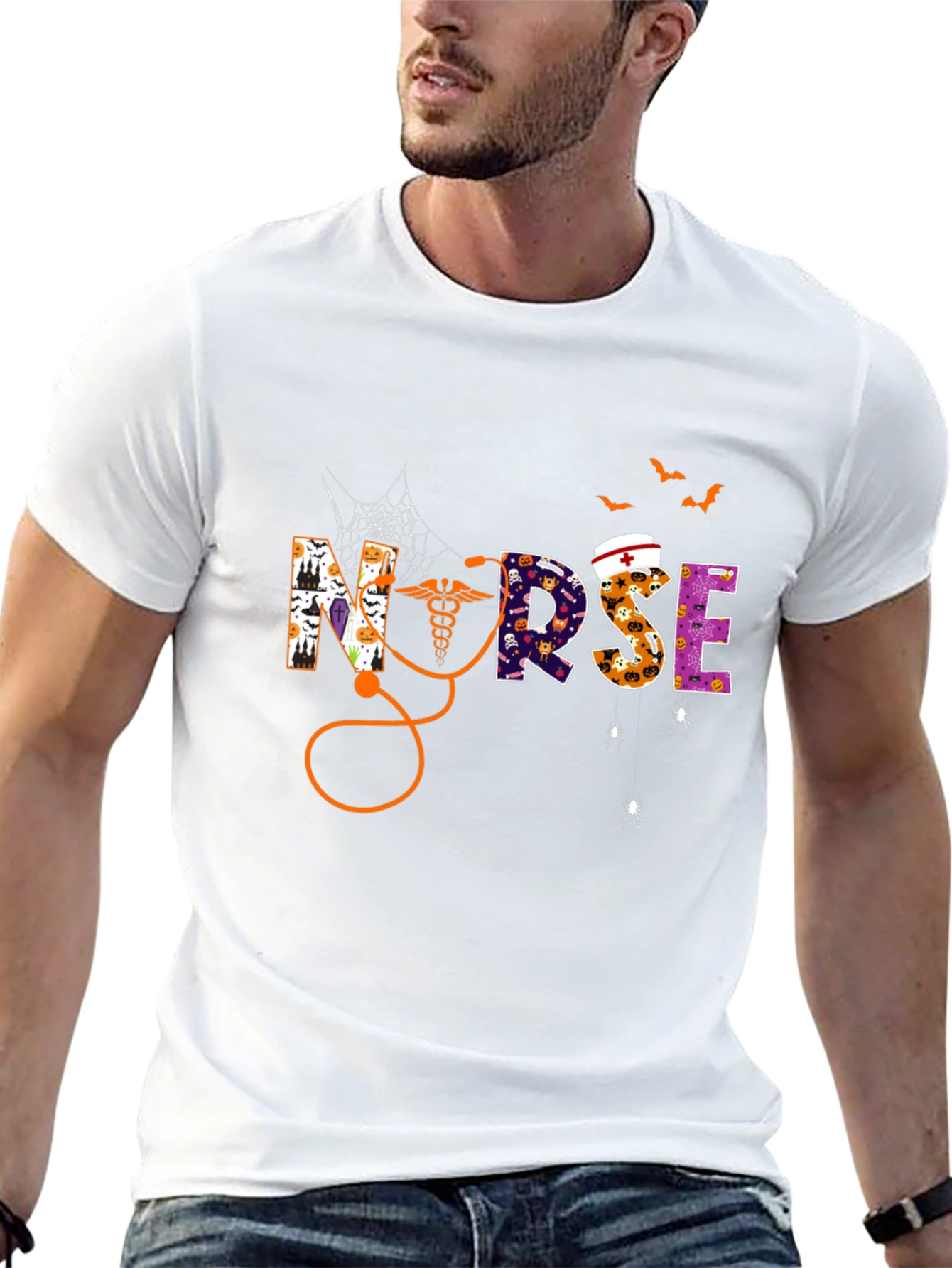 Halloween Nurse Graphic T-Shirt - Spooky Season Tee