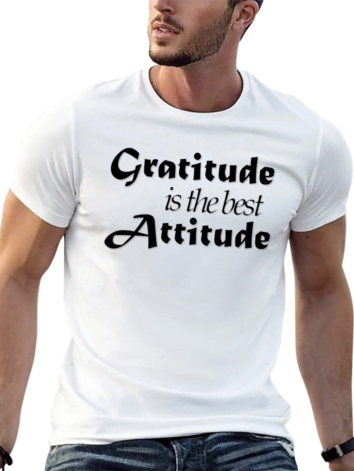 Gratitude T-Shirt: Best Attitude Black Tee