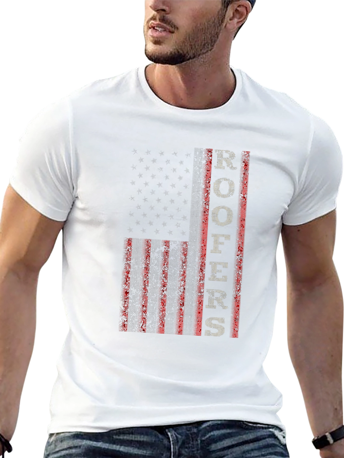Roofer American Flag Graphic Tee