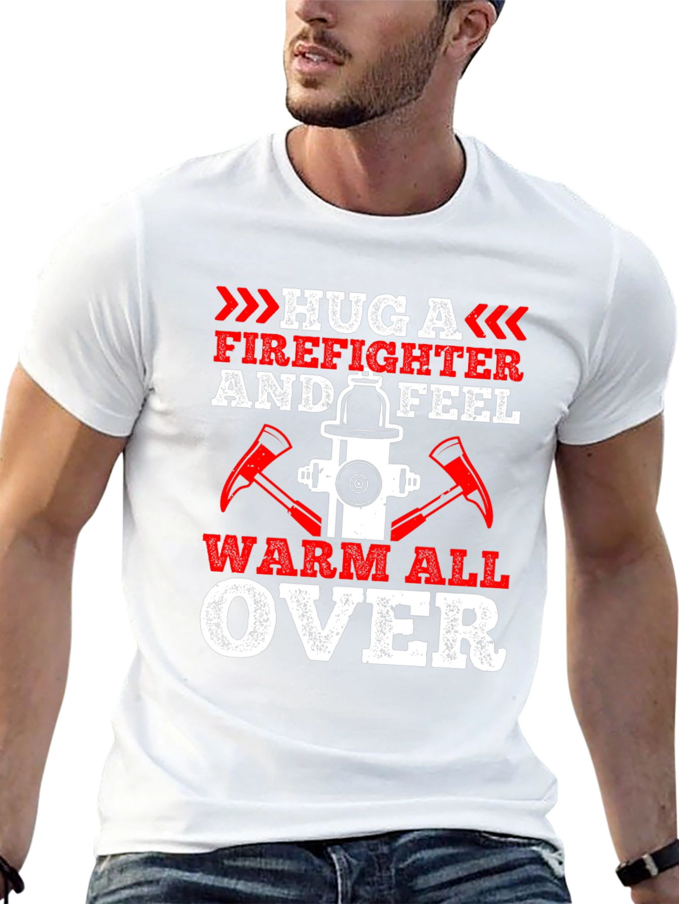 Firefighter Hug Graphic Tee - Warm All Over!